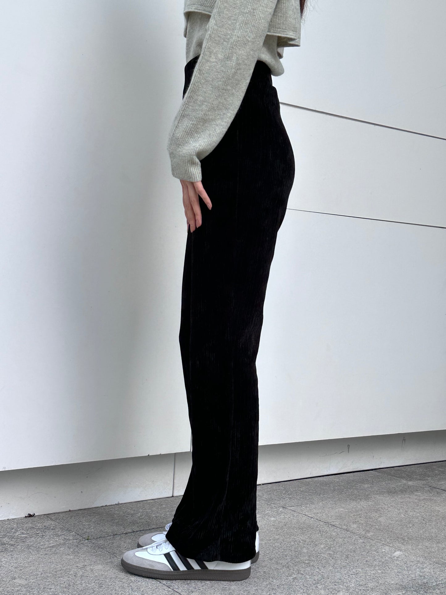 Velvet High Waist Flare Pants