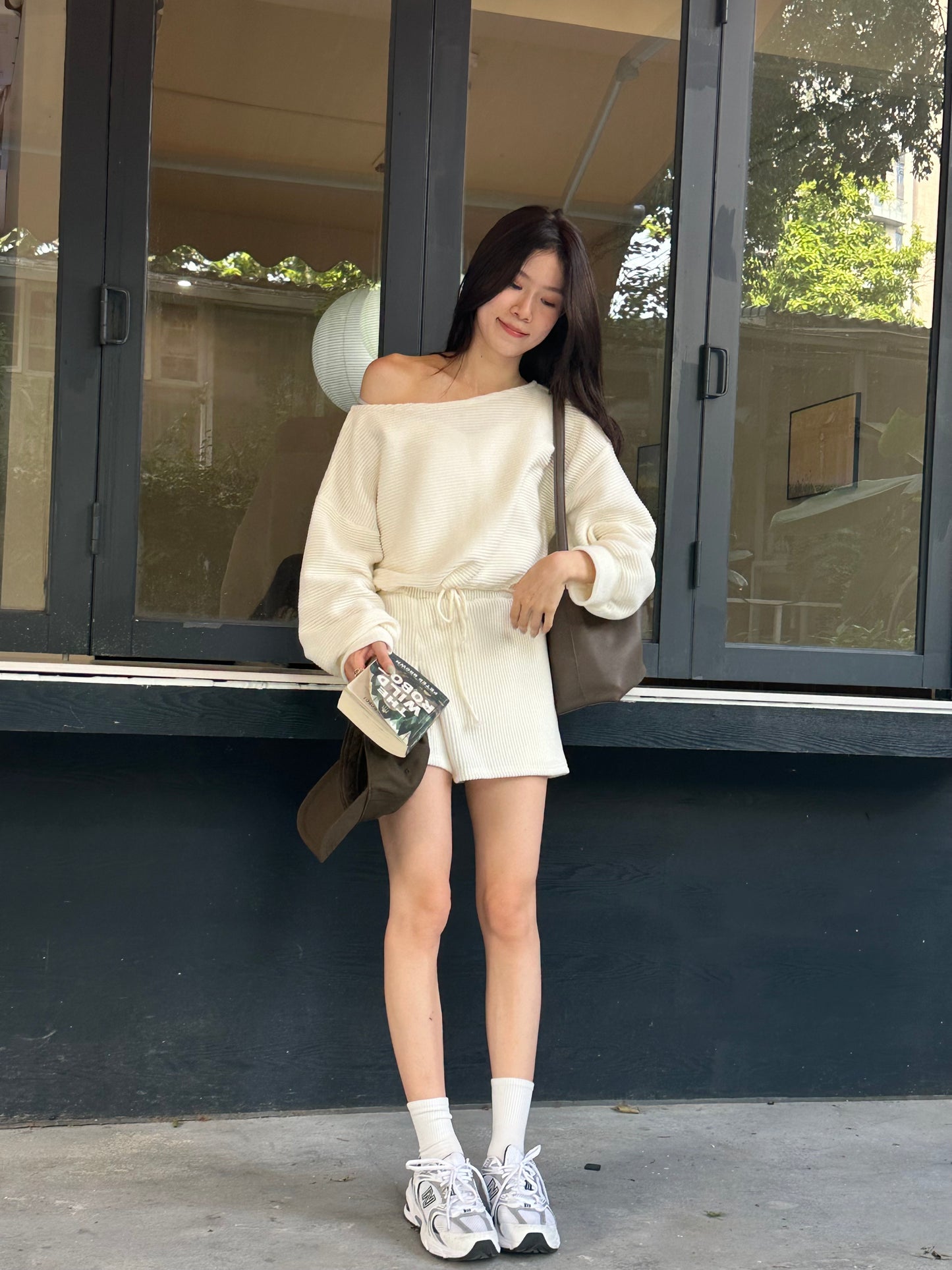 One Side Off Shoulder Top & Skirt Set