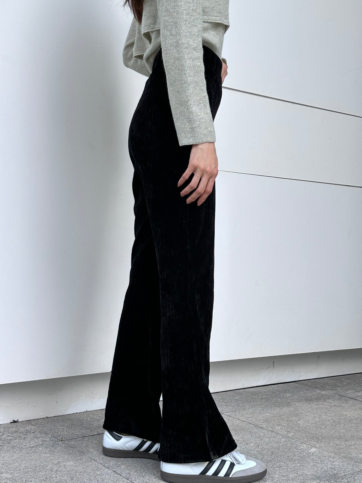 Velvet High Waist Flare Pants