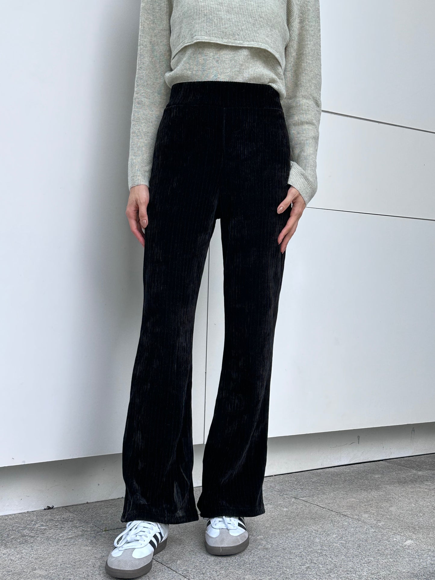 Velvet High Waist Flare Pants