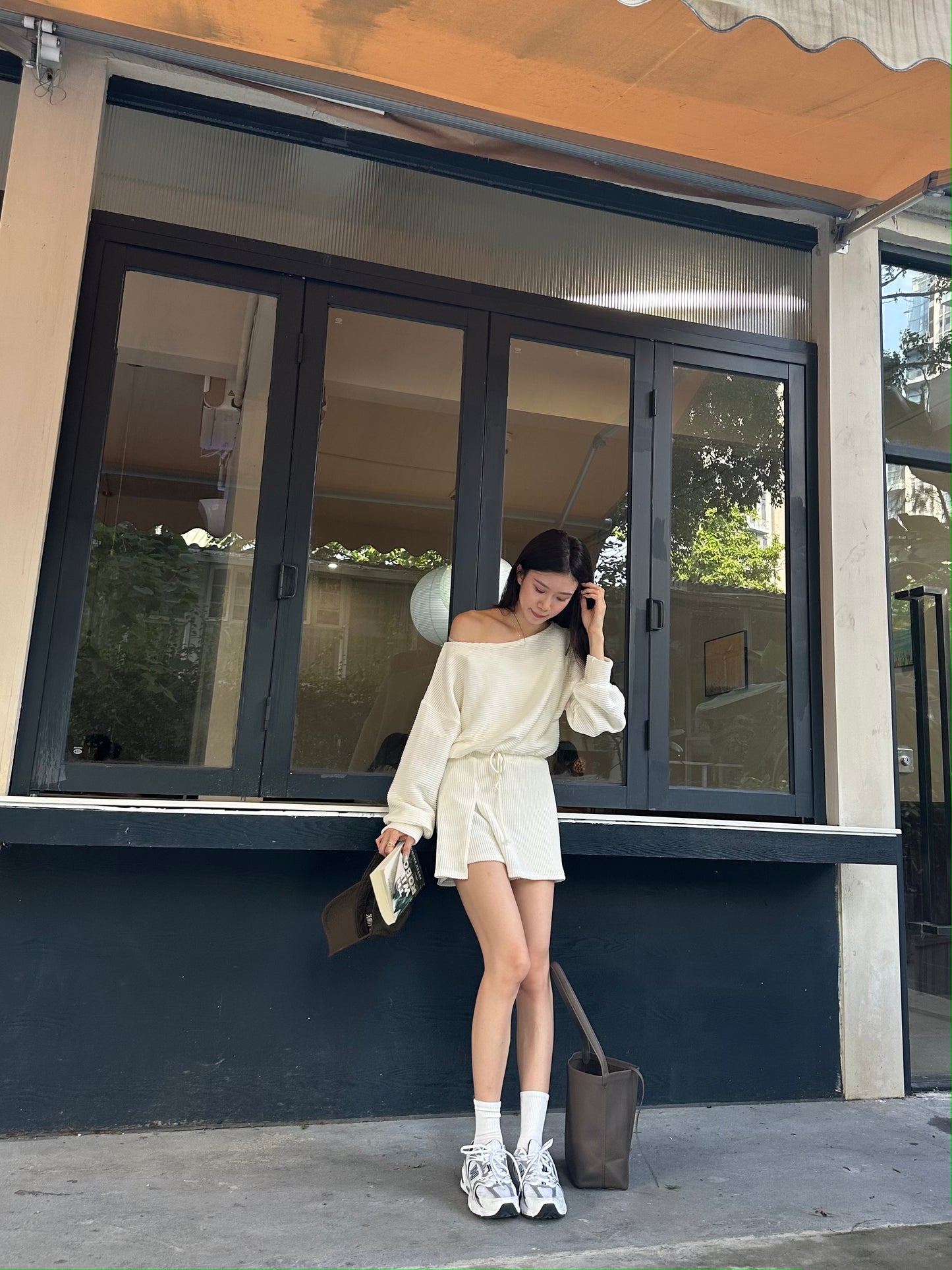 One Side Off Shoulder Top & Skirt Set