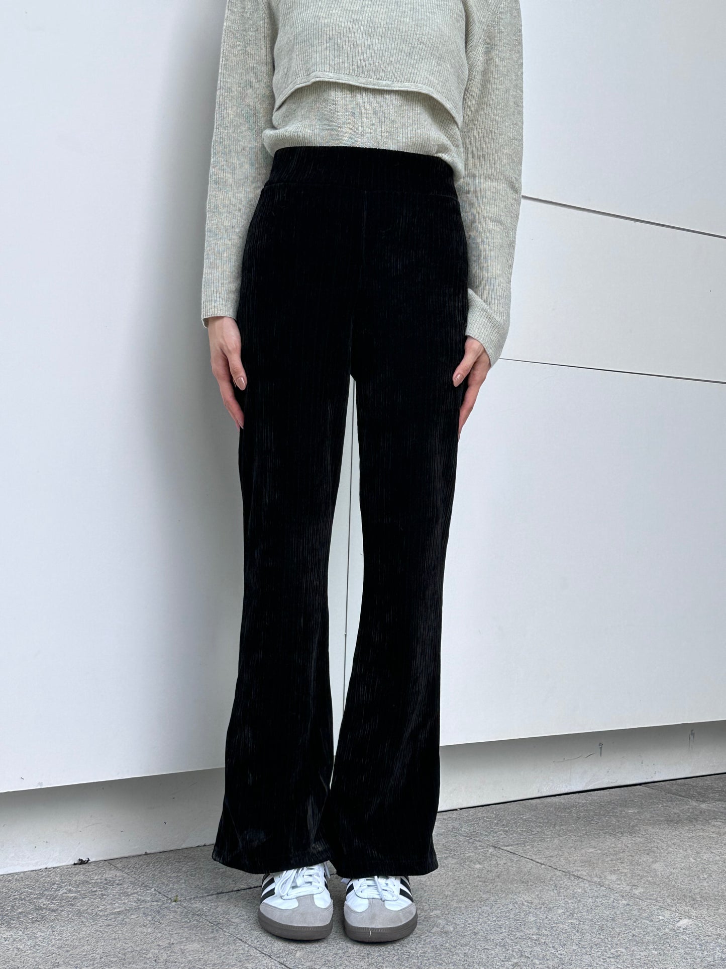 Velvet High Waist Flare Pants