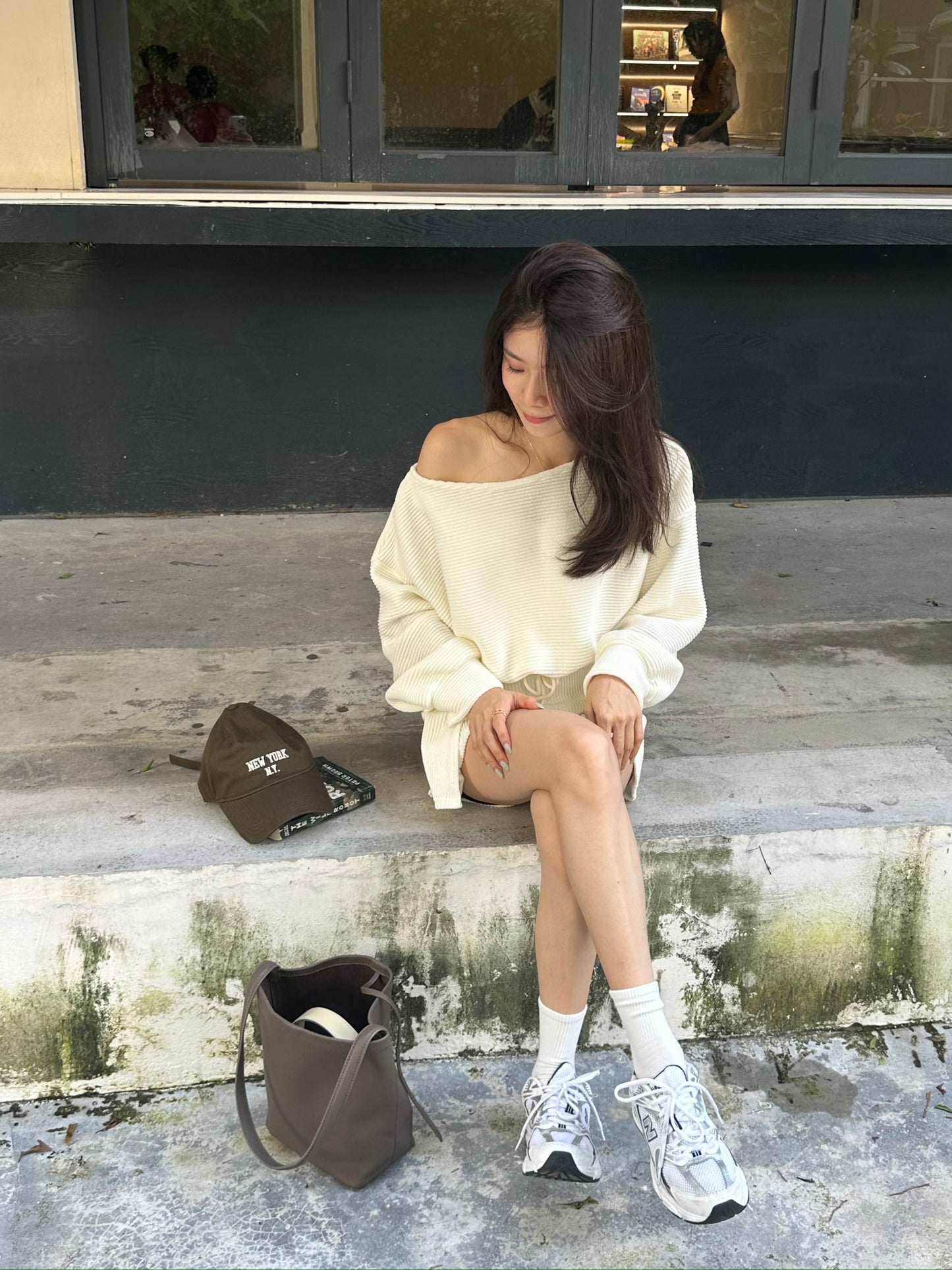 One Side Off Shoulder Top & Skirt Set