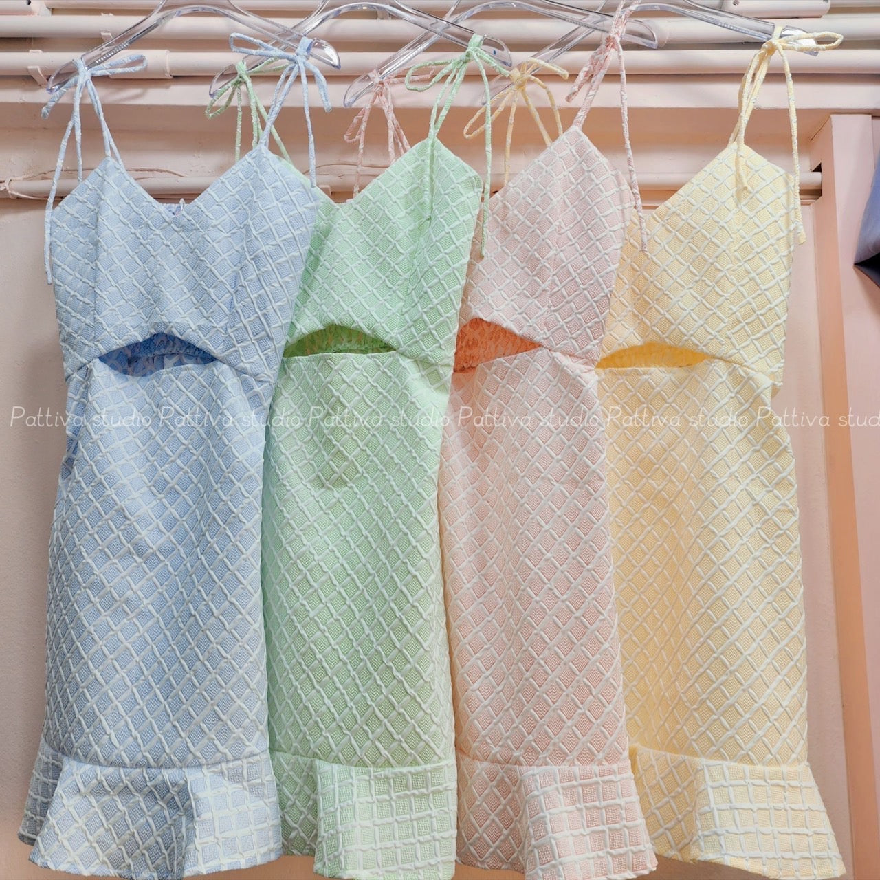 THAI Tied Shoulder Mini Dress