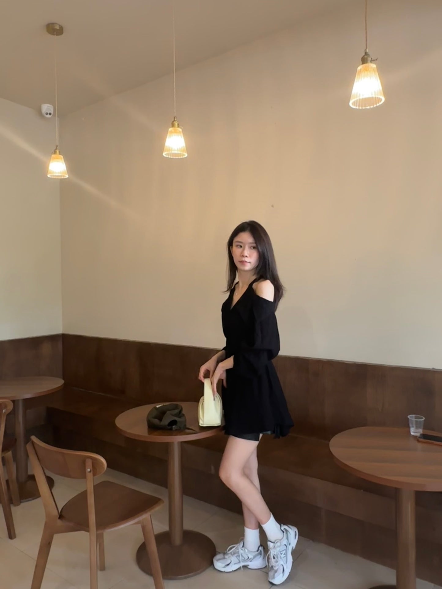 Collar Neck & Holes Shirt Mini Dress