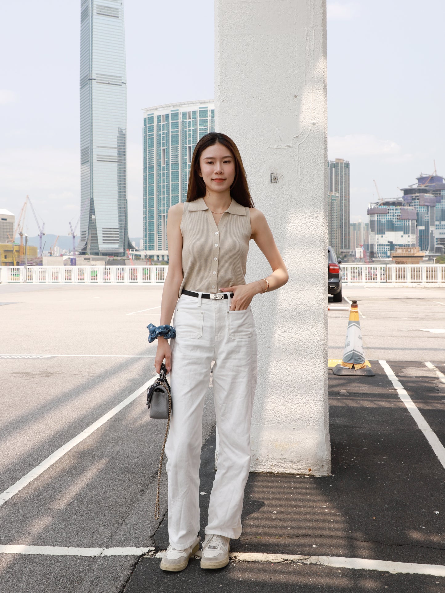 Knitted Collar Cropped Vest