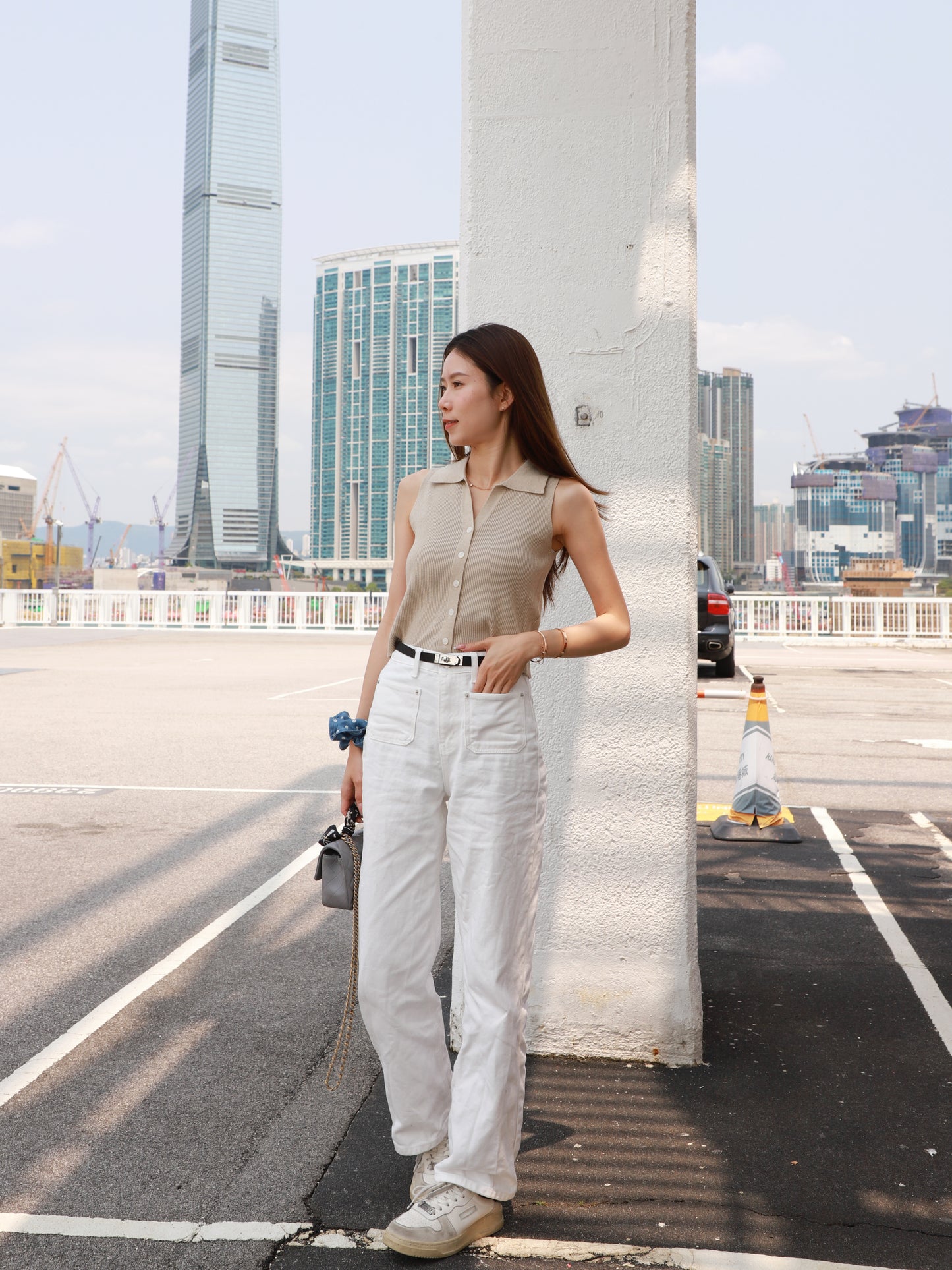 Knitted Collar Cropped Vest