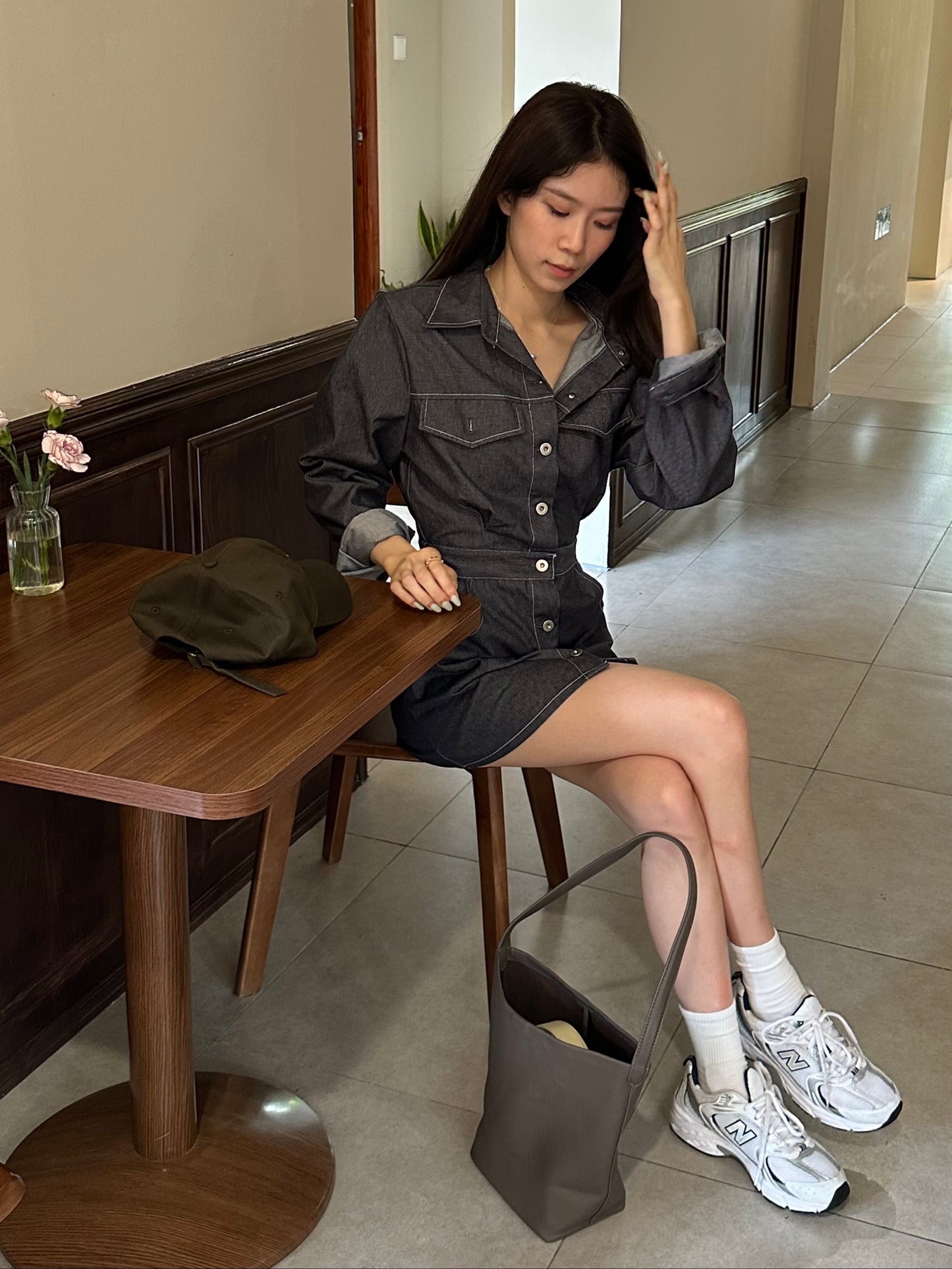 Denim Long Sleeves Mini Dress