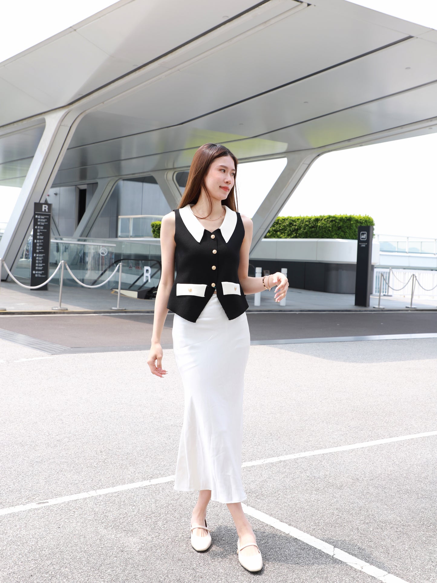 Collar French Like Tank Top
