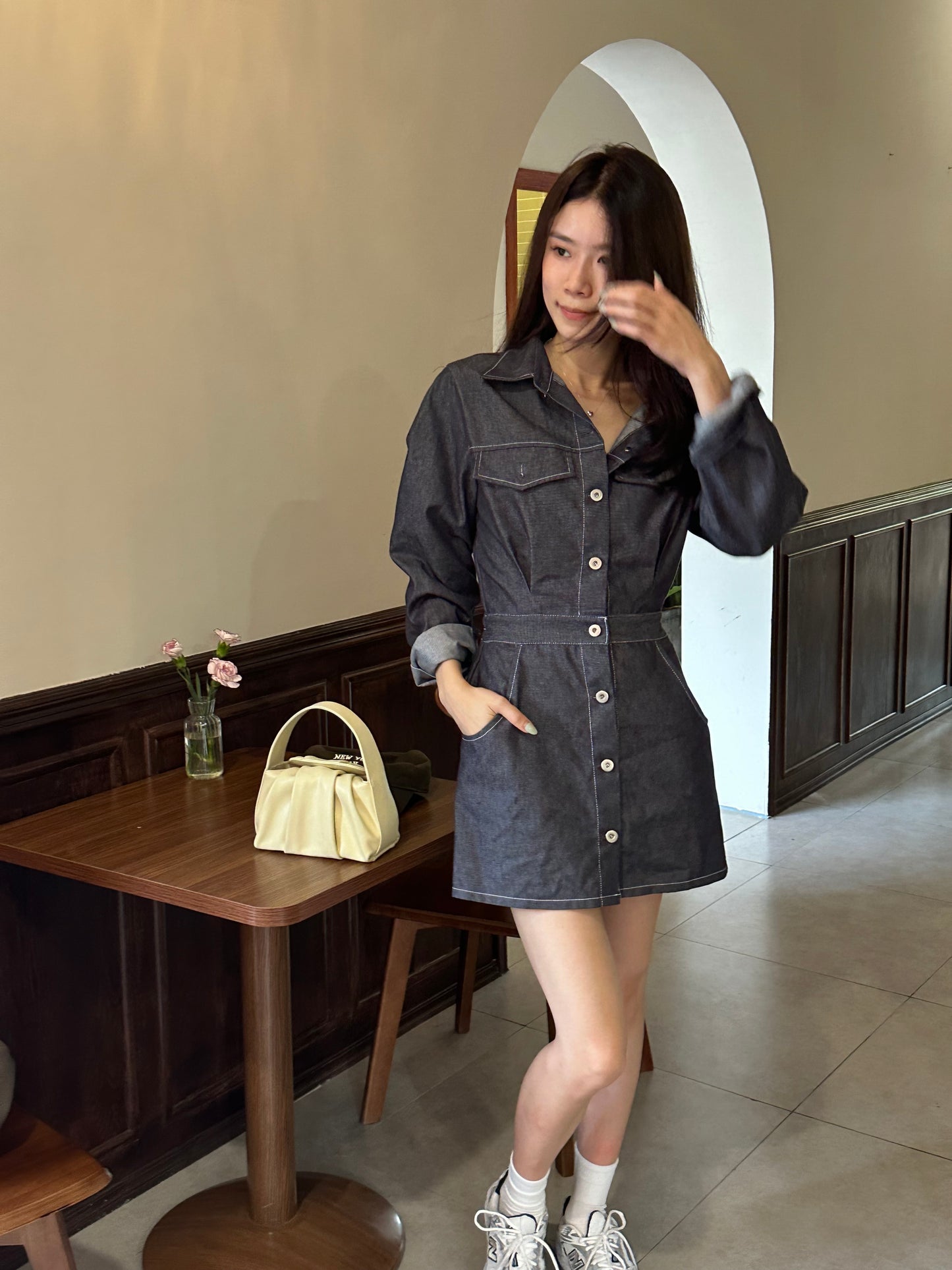 Denim Long Sleeves Mini Dress
