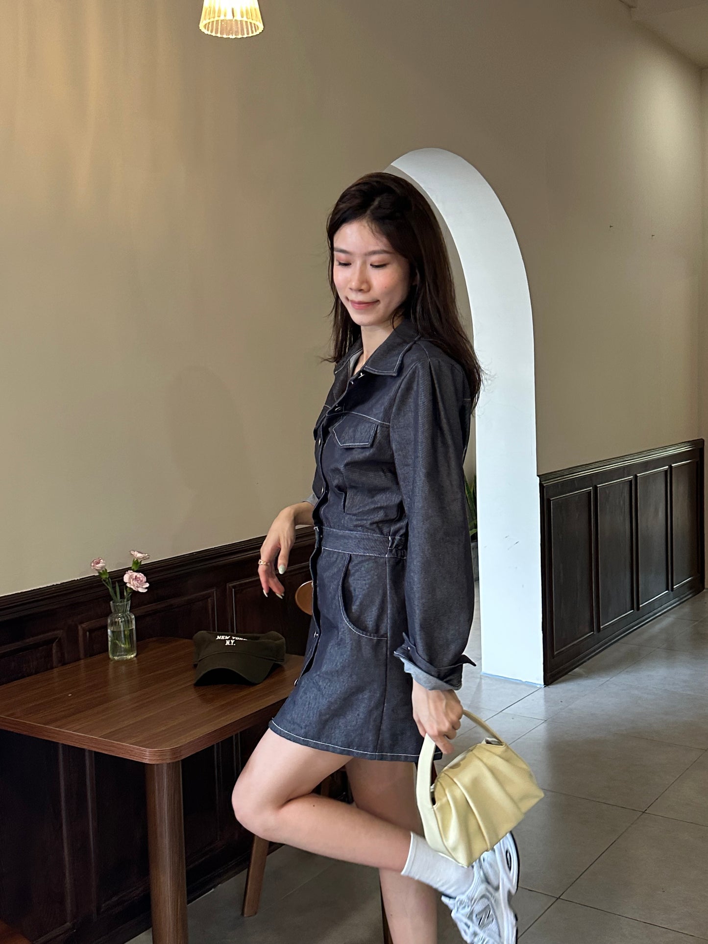 Denim Long Sleeves Mini Dress