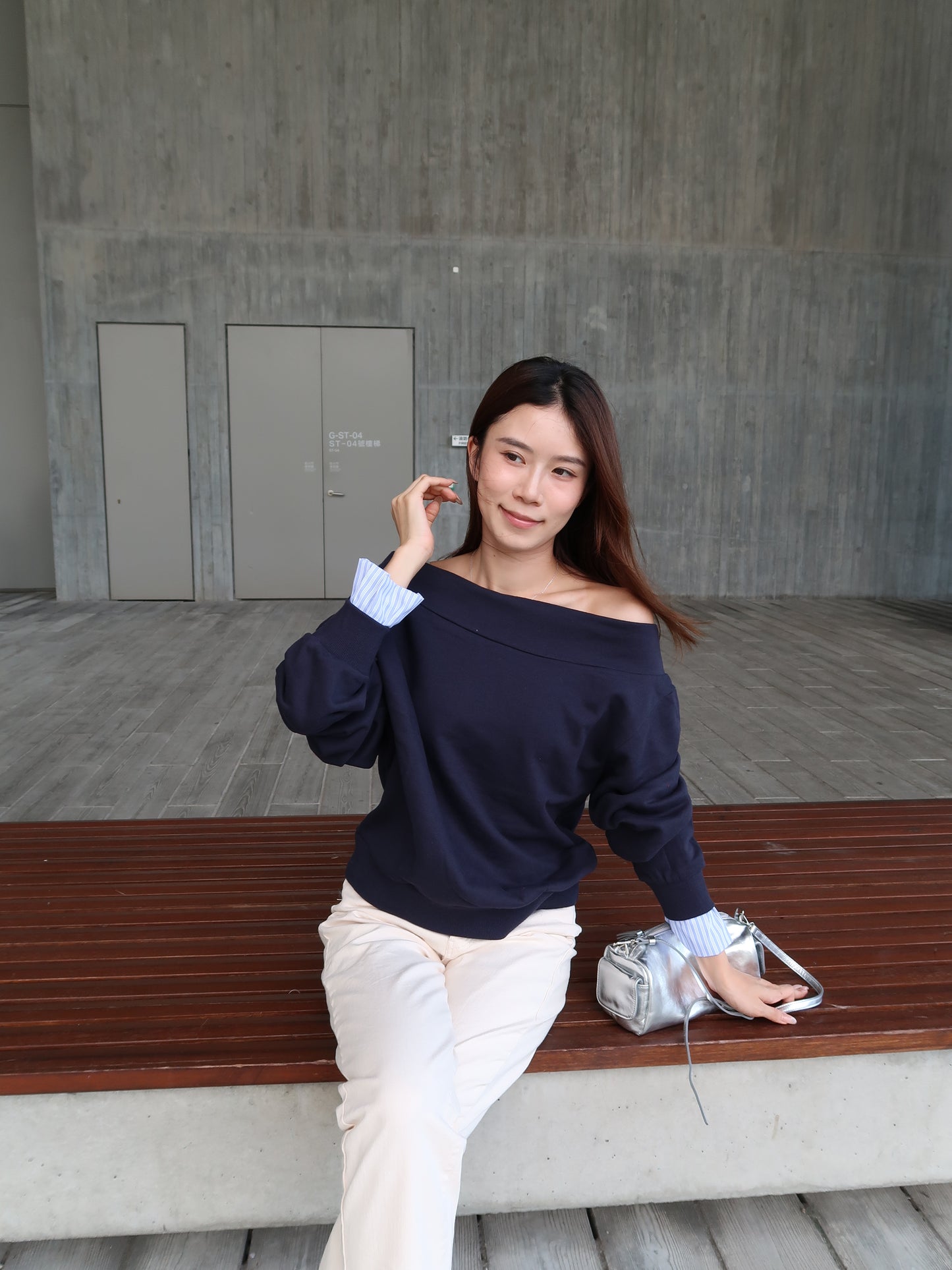 Mix Shirt Sleeves Sweater