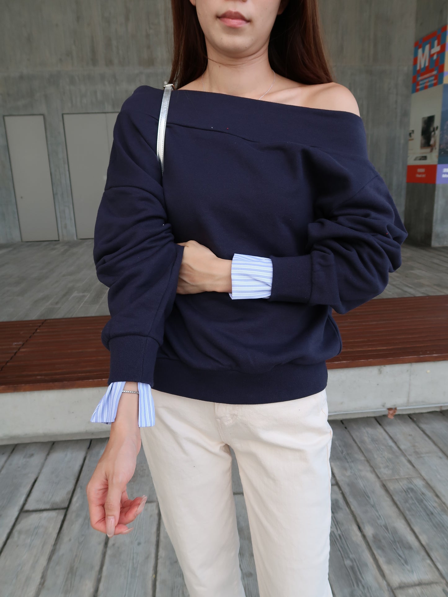 Mix Shirt Sleeves Sweater