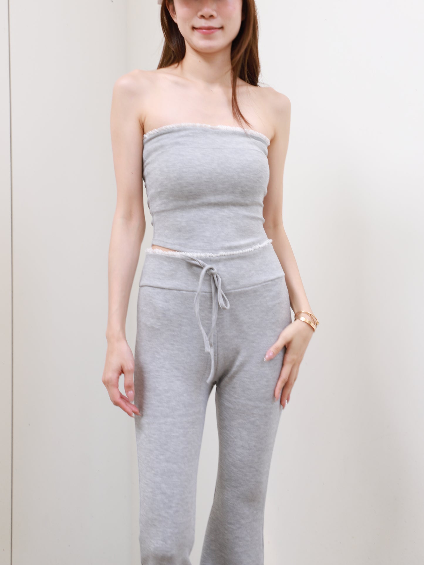 Lace Top & Flare Pants Set
