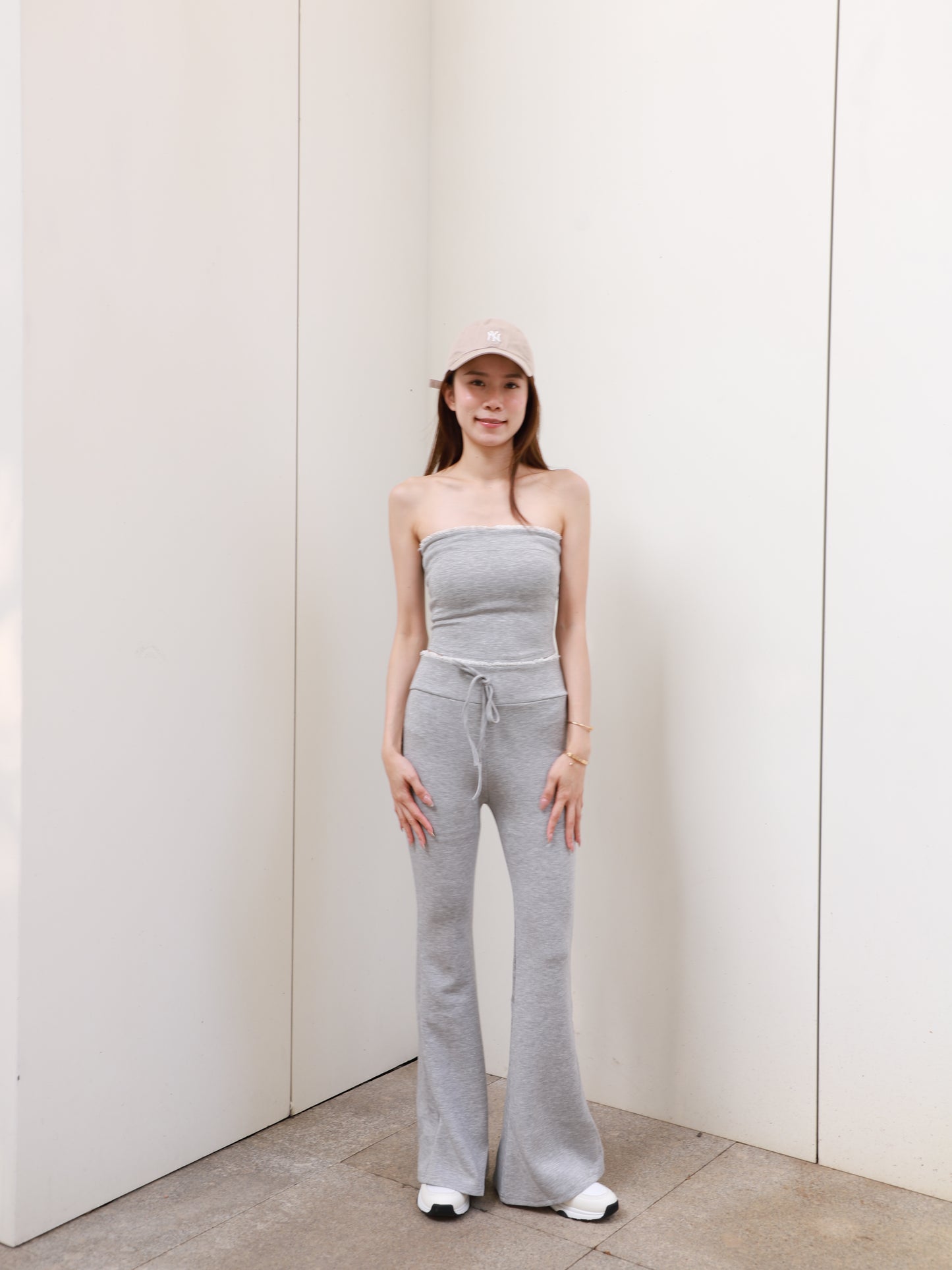 Lace Top & Flare Pants Set