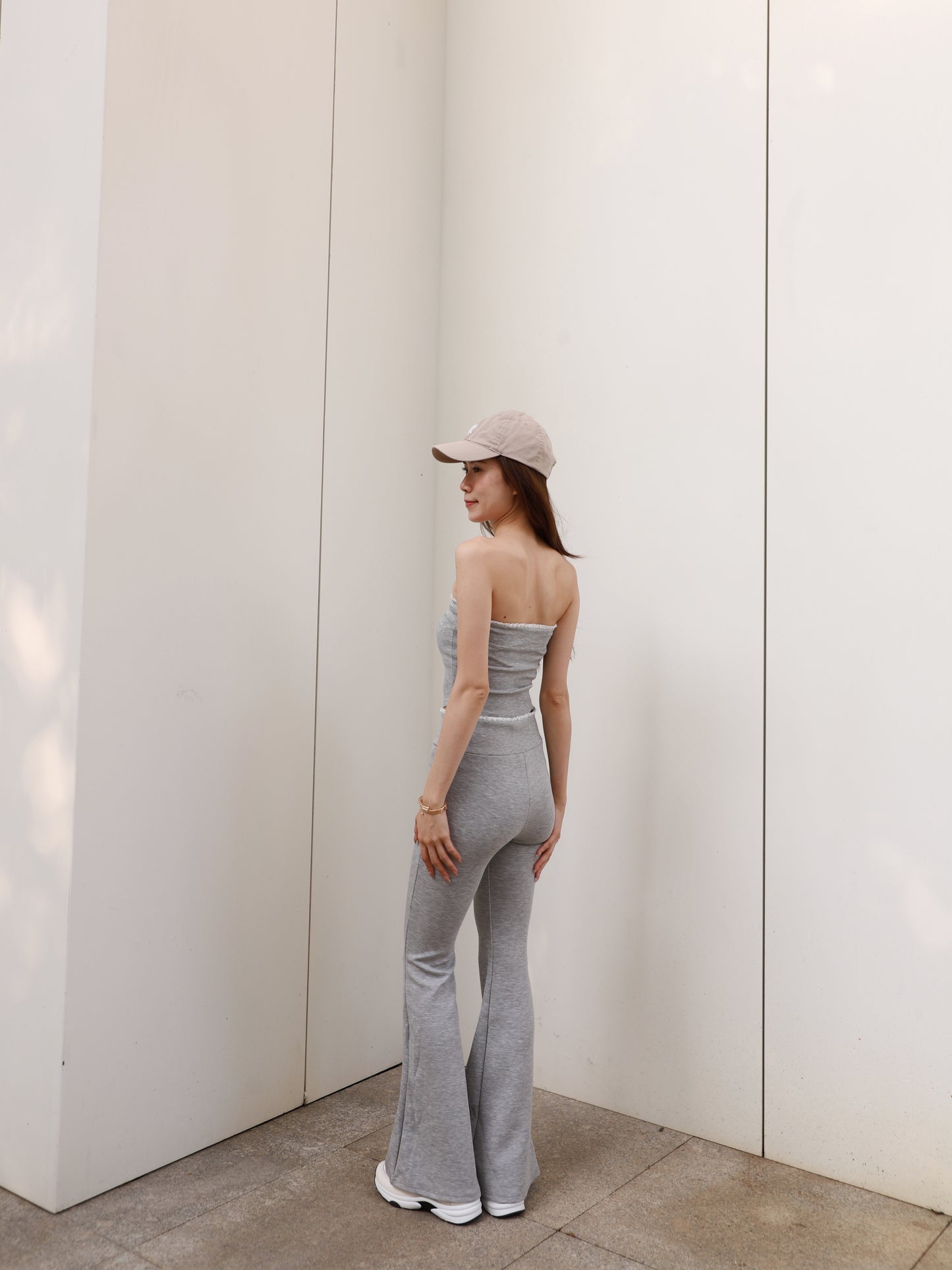 Lace Top & Flare Pants Set