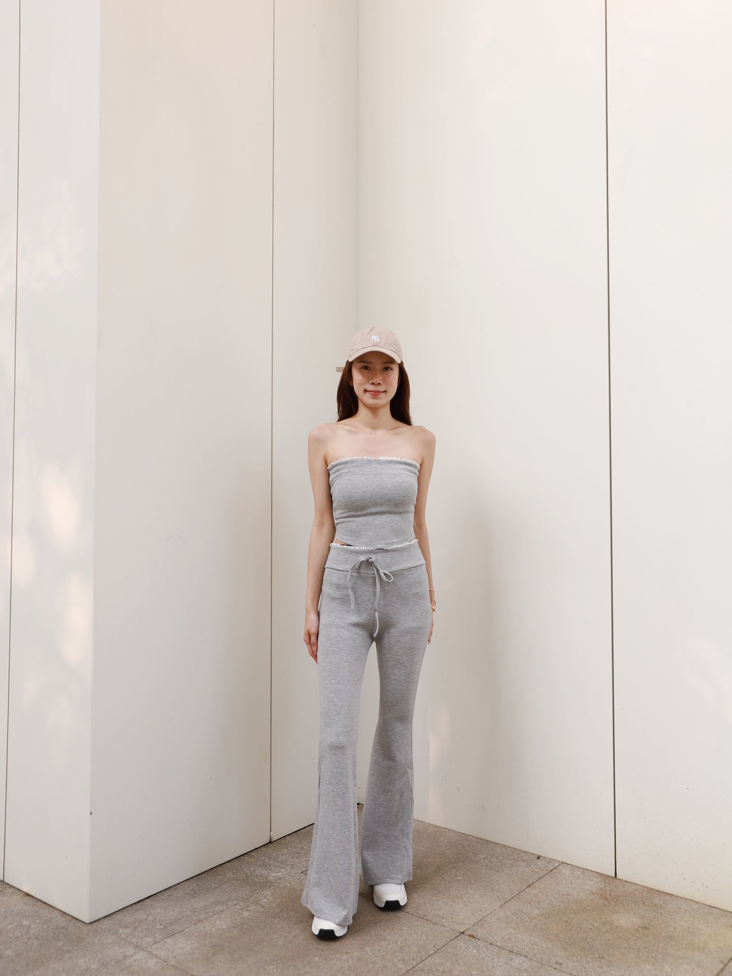 Lace Top & Flare Pants Set
