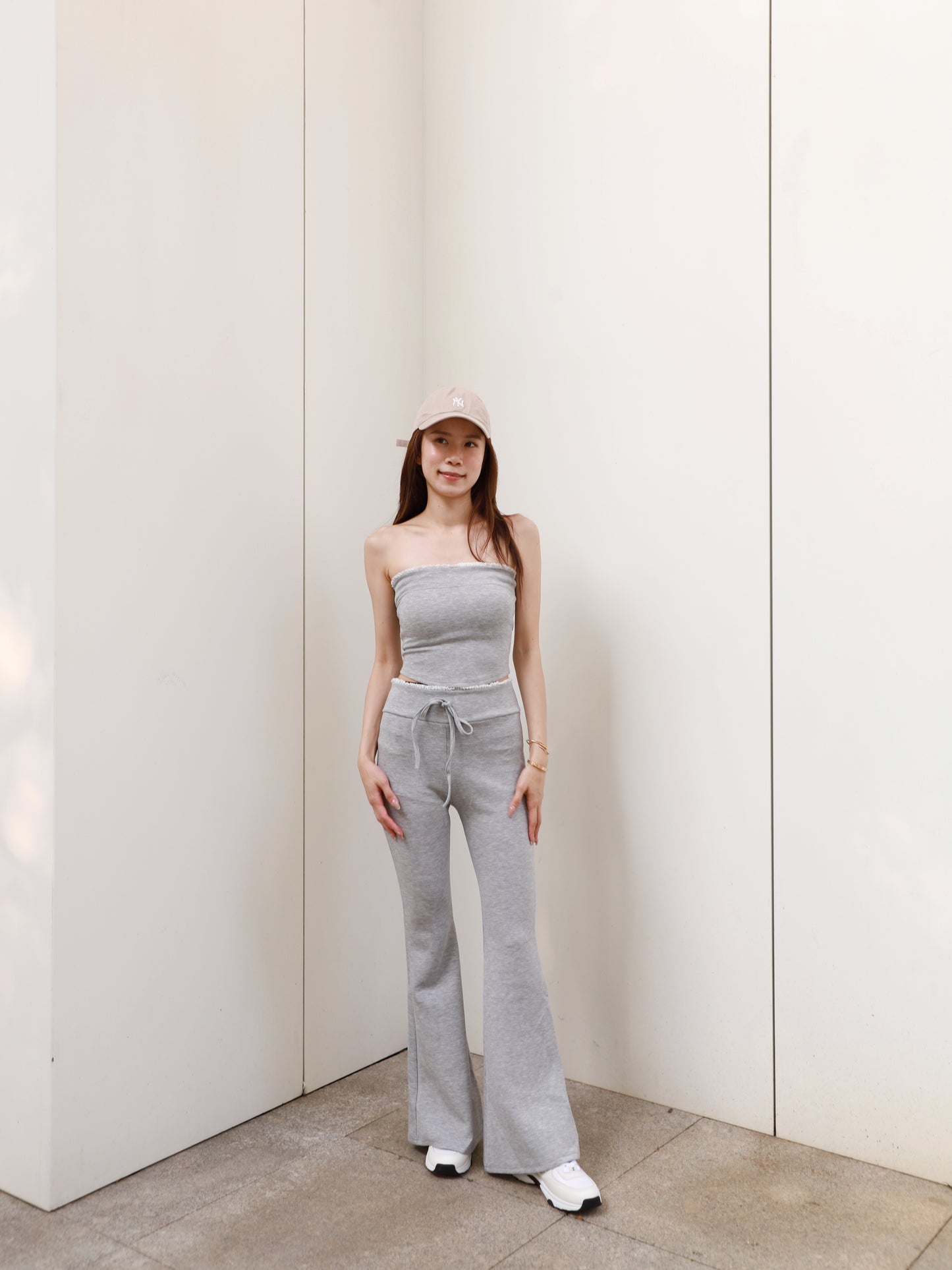 Lace Top & Flare Pants Set