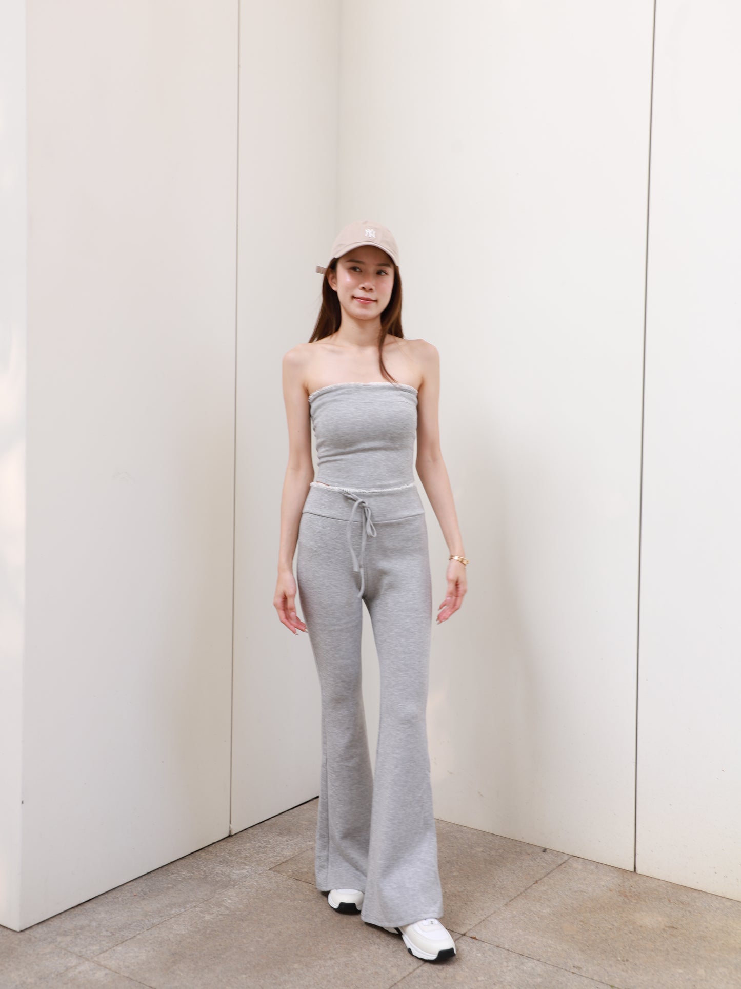 Lace Top & Flare Pants Set