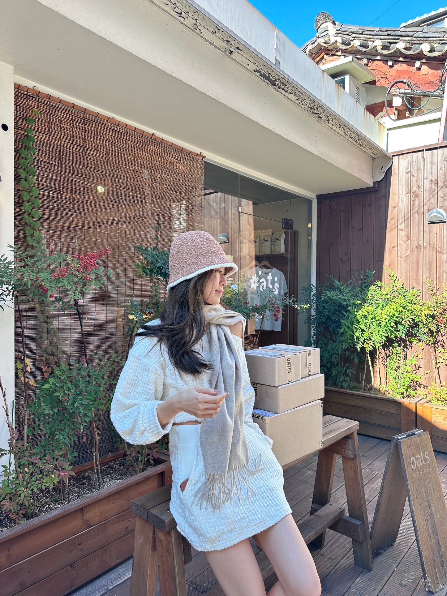 Tweed Top & Skirt Shorts Set