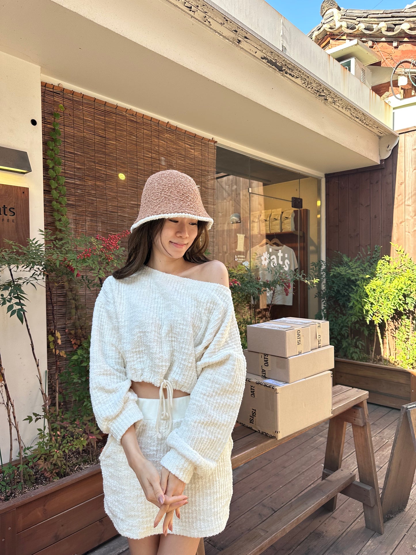 Tweed Top & Skirt Shorts Set