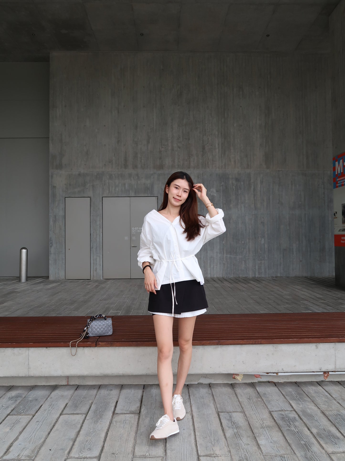 Oversized Big Shirt Top with belt