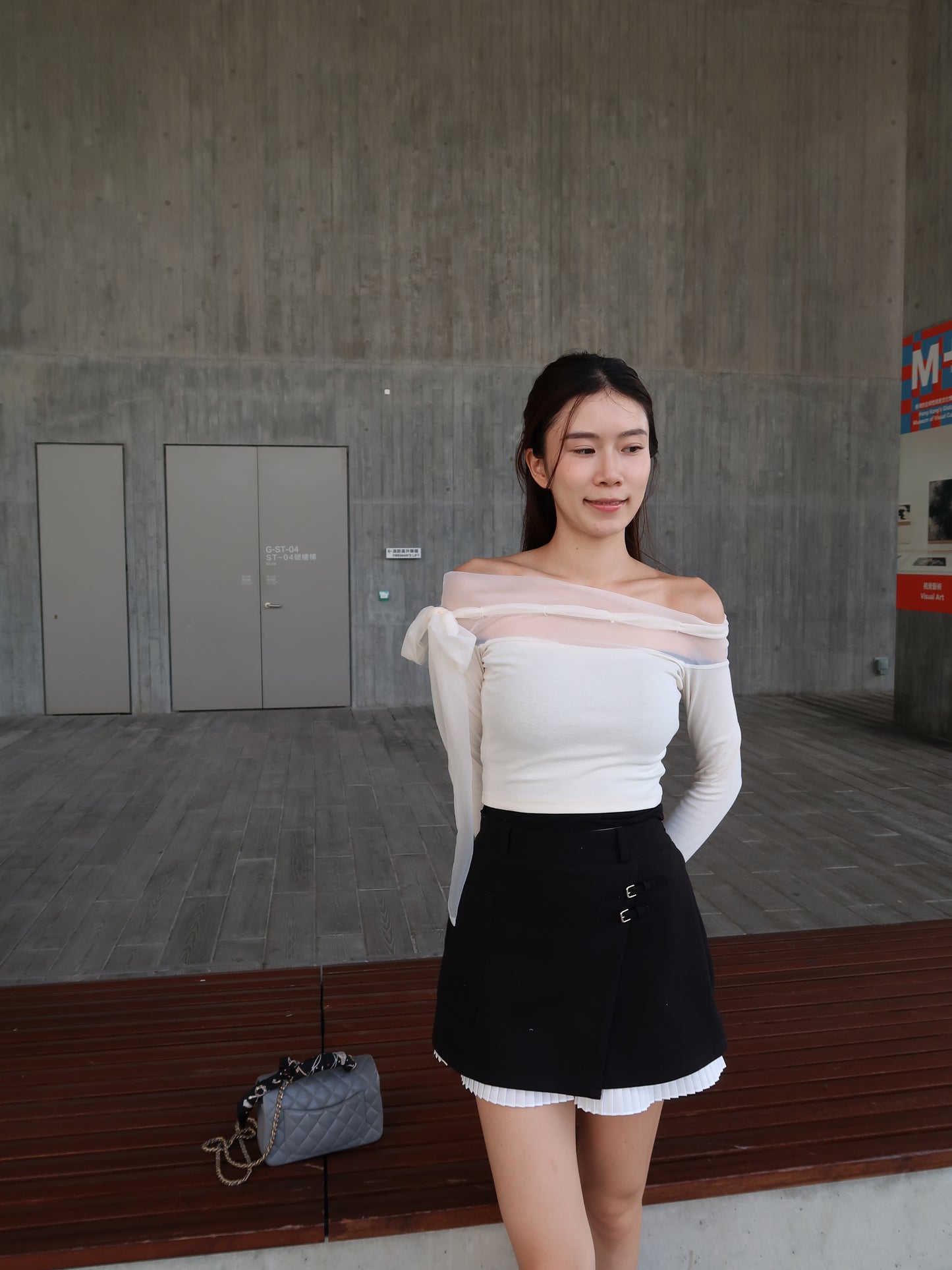 Ribbon Lace Long Sleeves Top