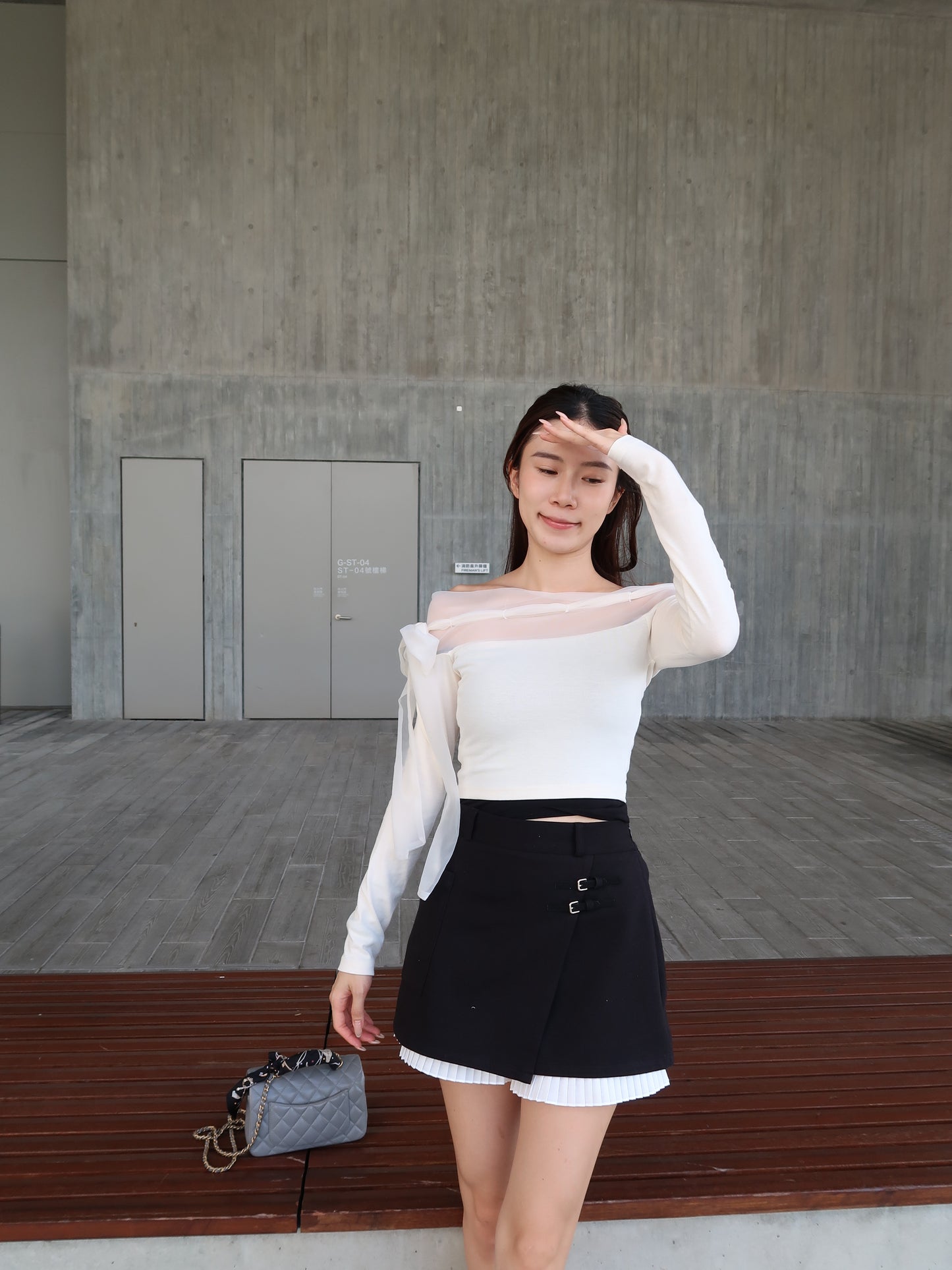 Ribbon Lace Long Sleeves Top