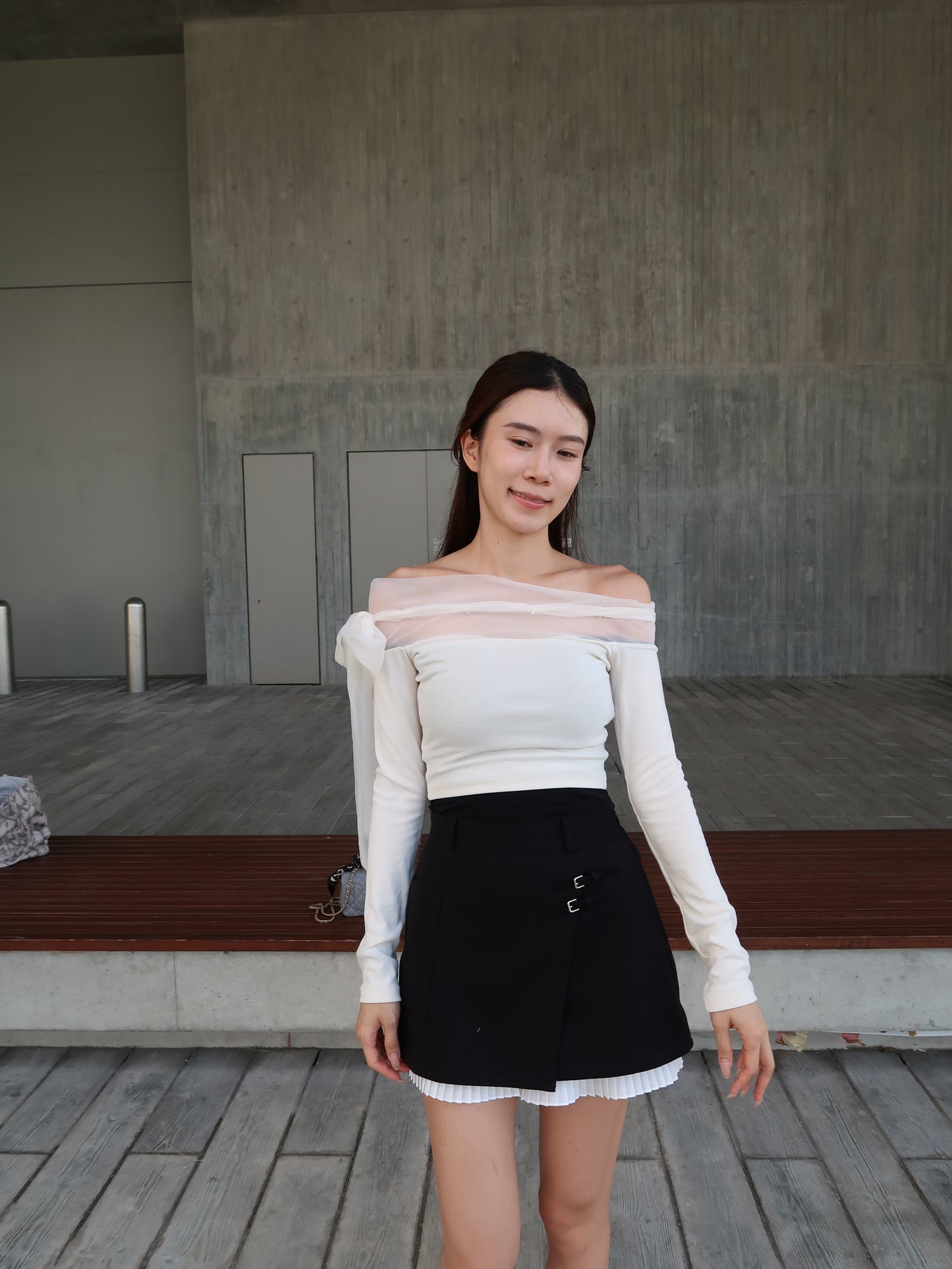 Ribbon Lace Long Sleeves Top