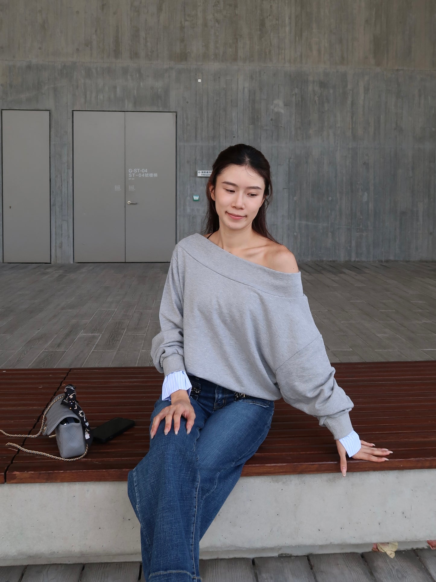 Mix Shirt Sleeves Sweater