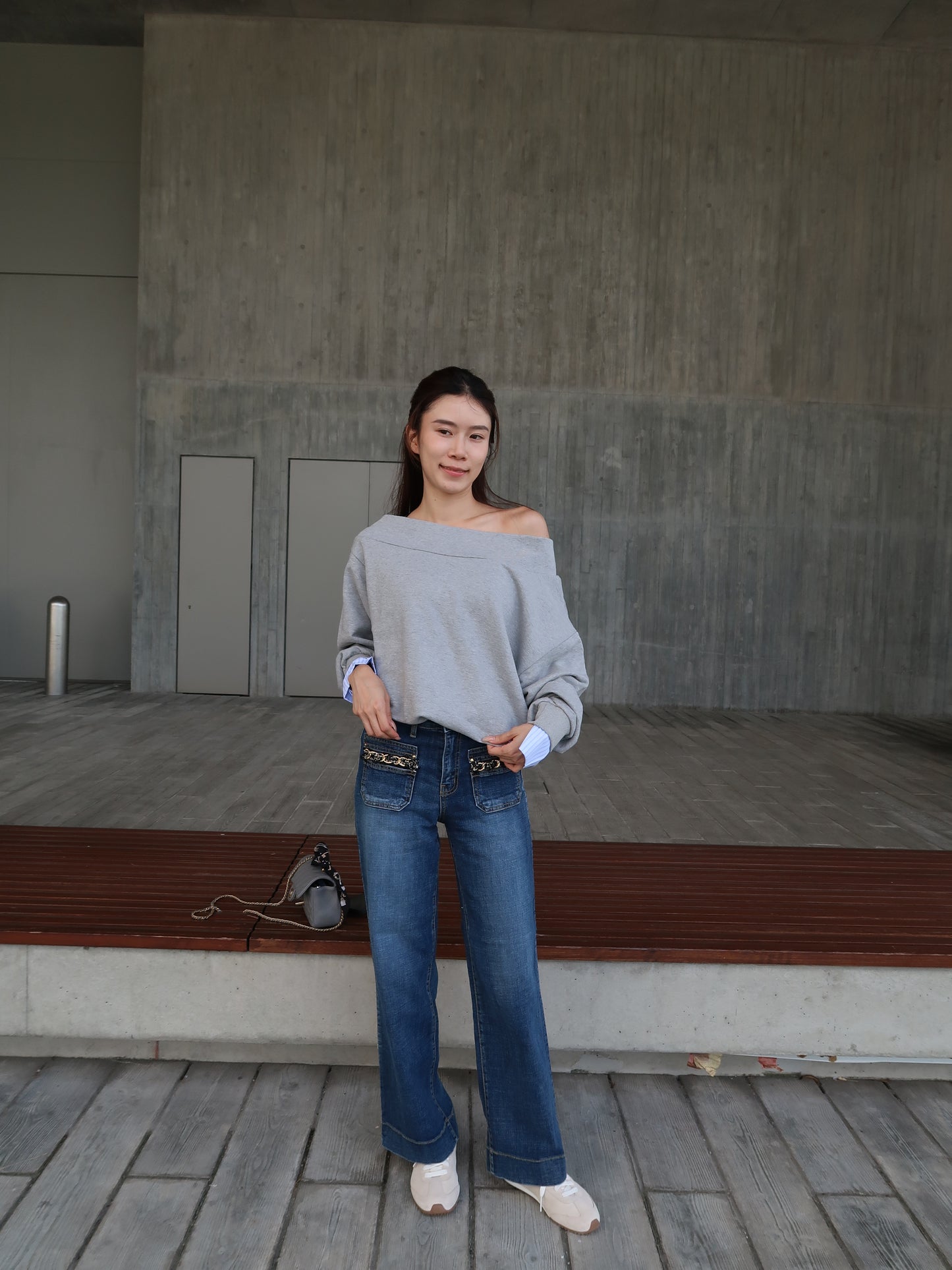 Mix Shirt Sleeves Sweater