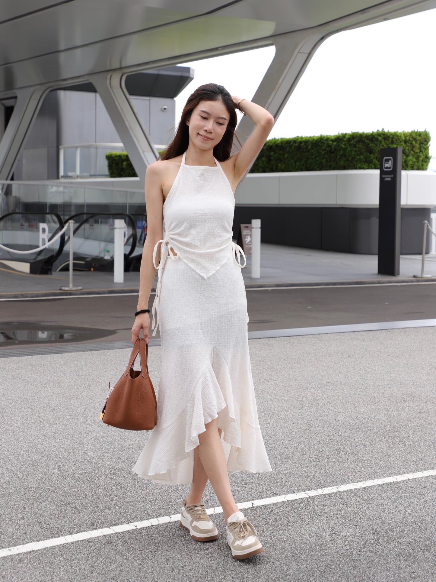 Cross Neck Top & Skirt Set