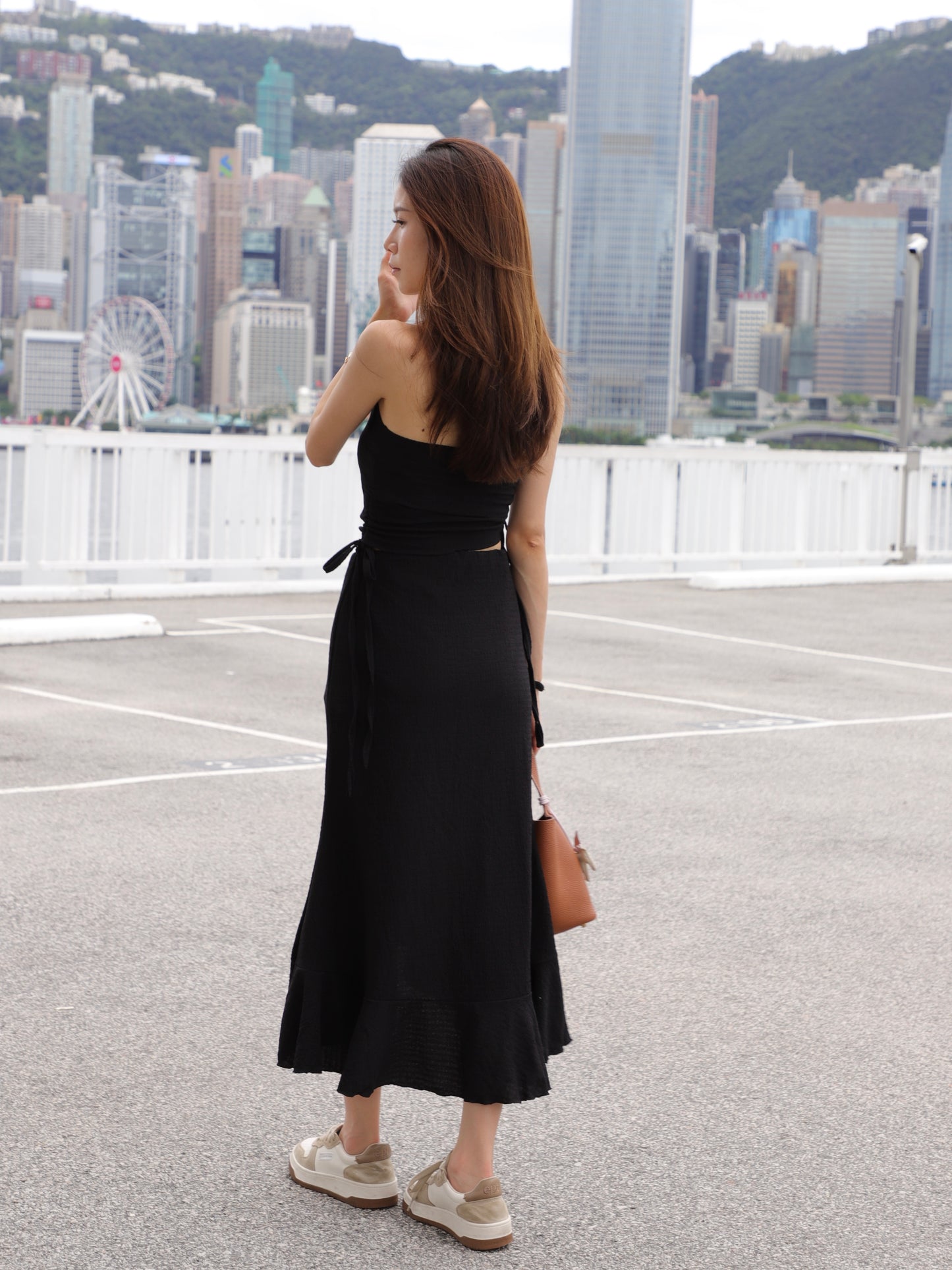 Cross Neck Top & Skirt Set