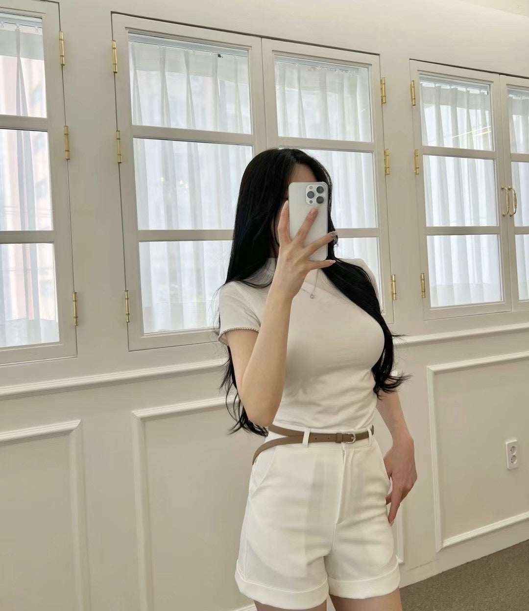Chiffon Shorts with belt