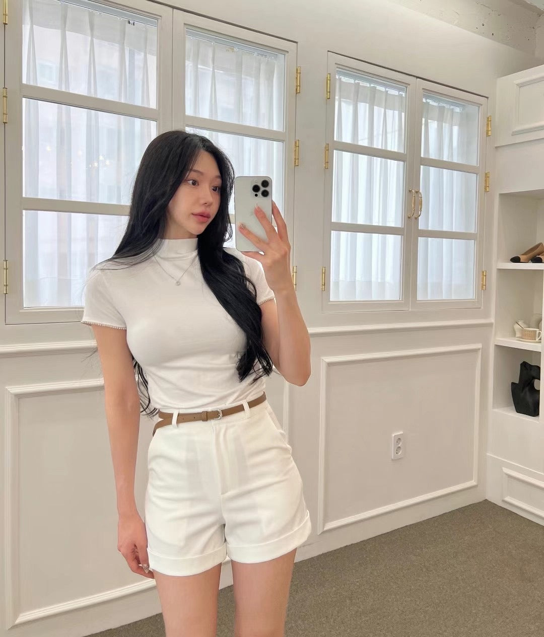 Chiffon Shorts with belt