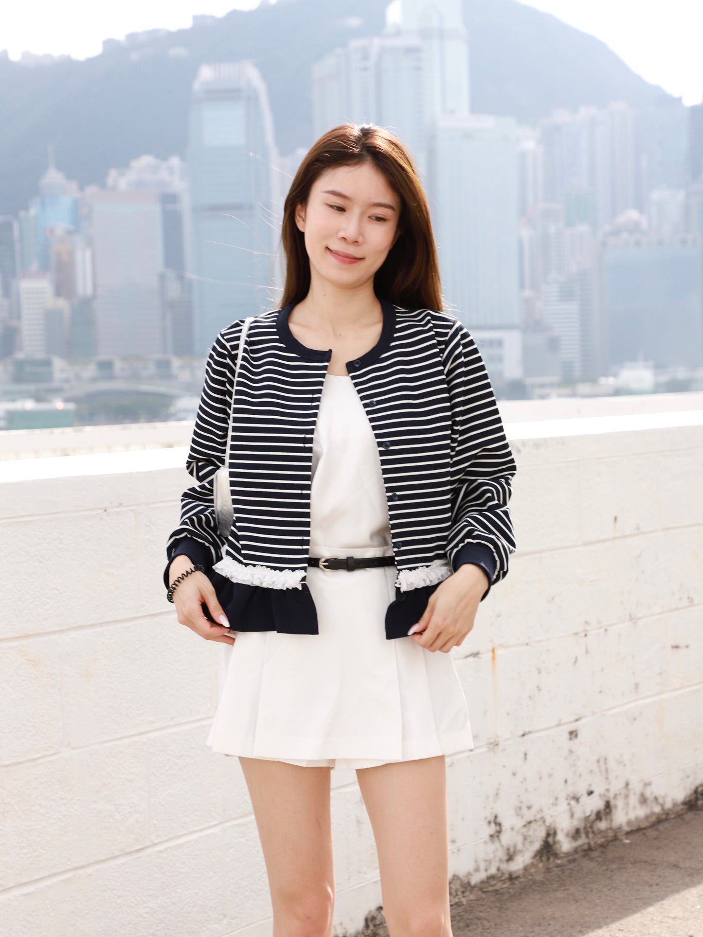 Striped Ruffles Cardigan