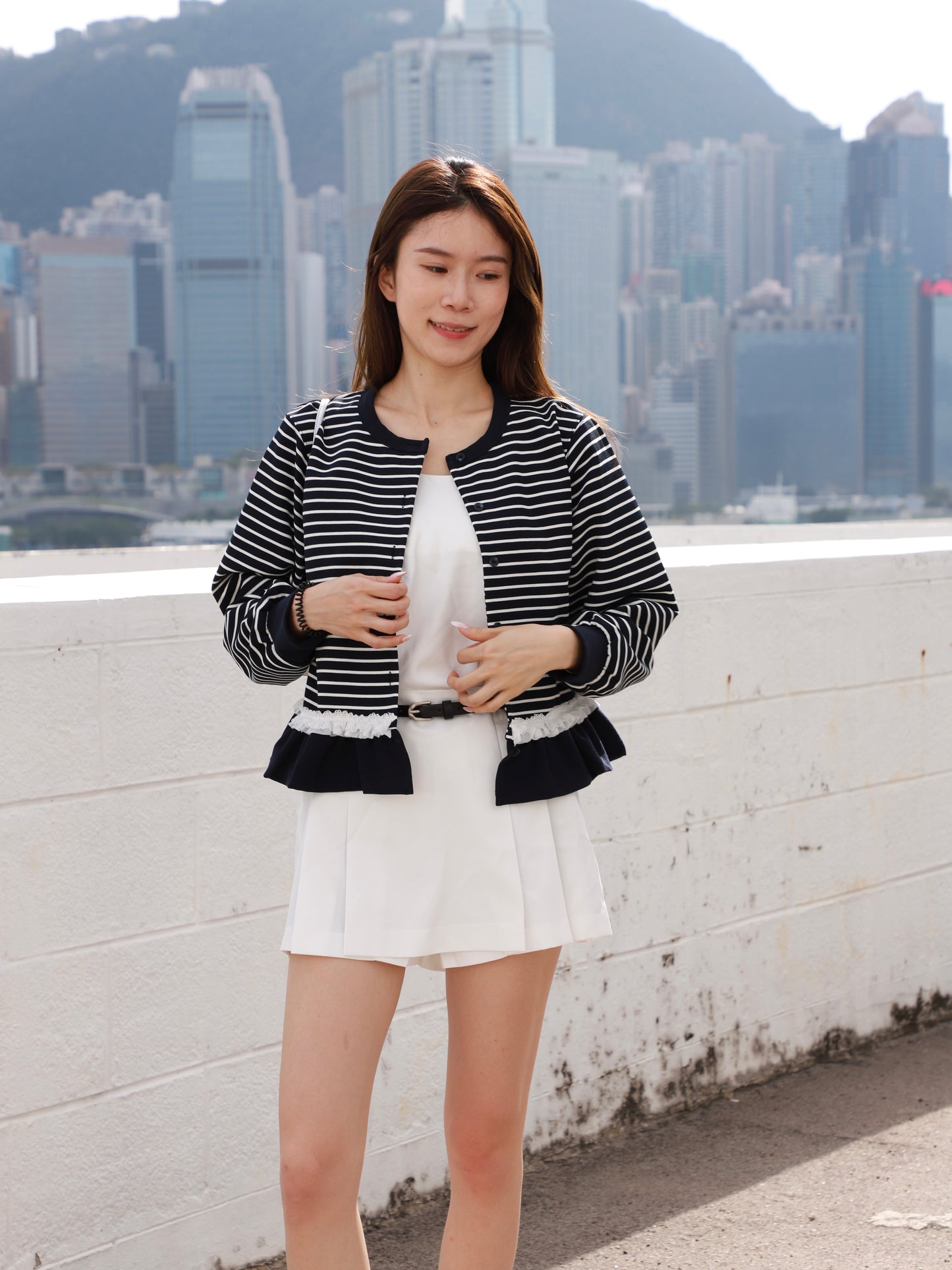 Striped Ruffles Cardigan