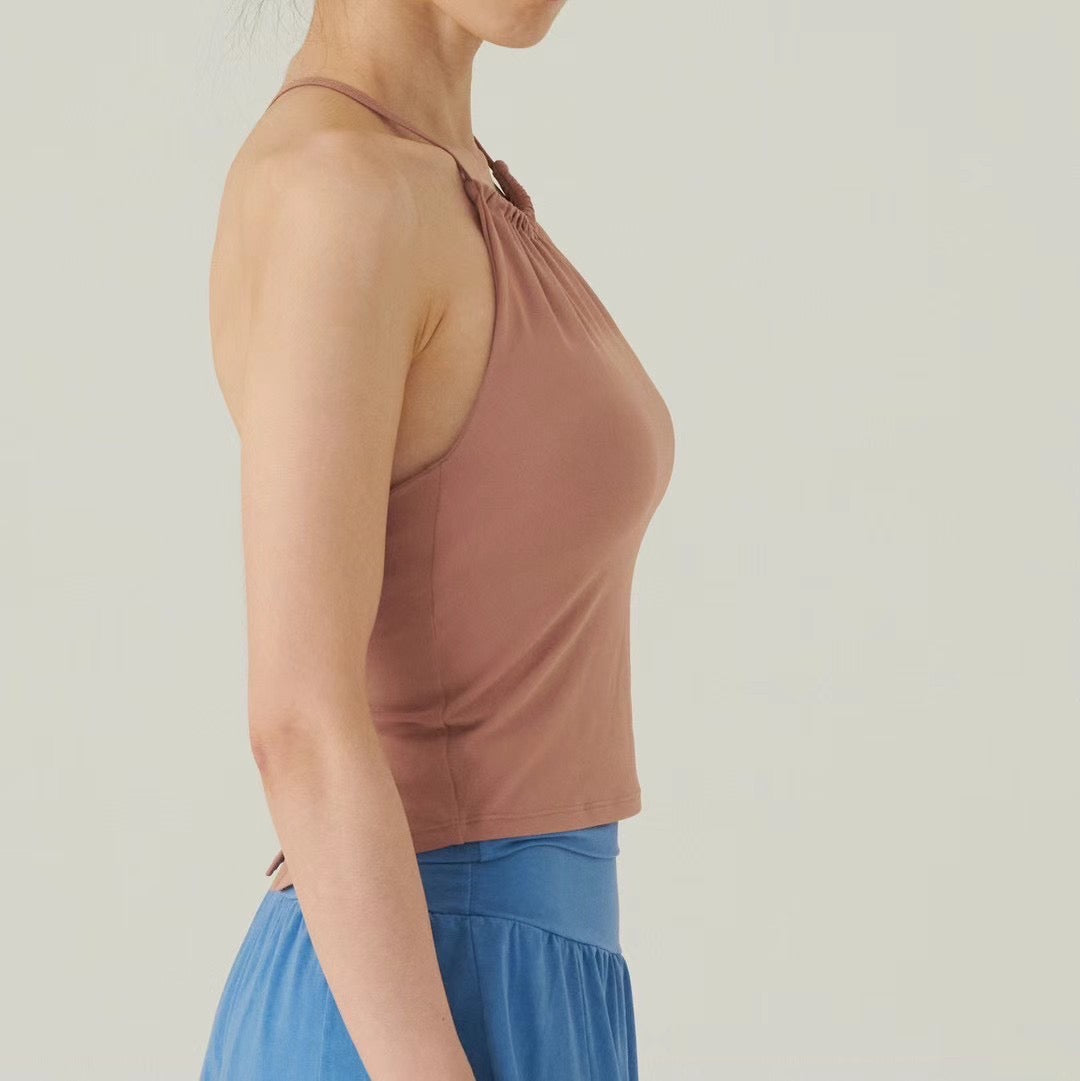 Cross Neck & Slit Sports Bra