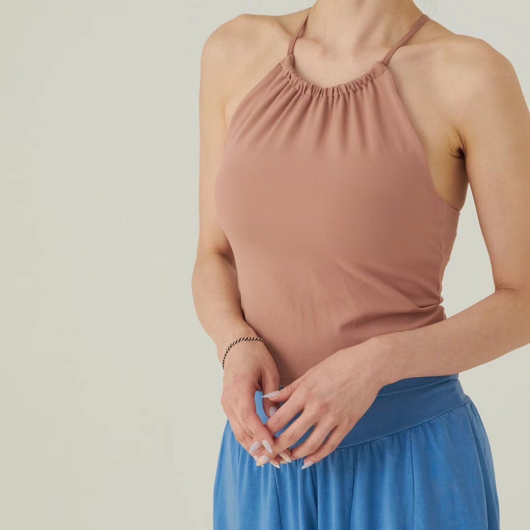 Cross Neck & Slit Sports Bra