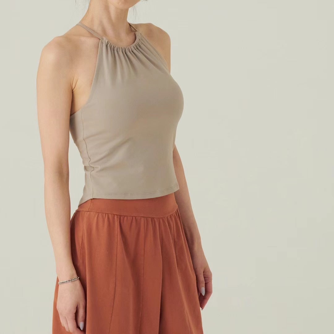 Cross Neck & Slit Sports Bra