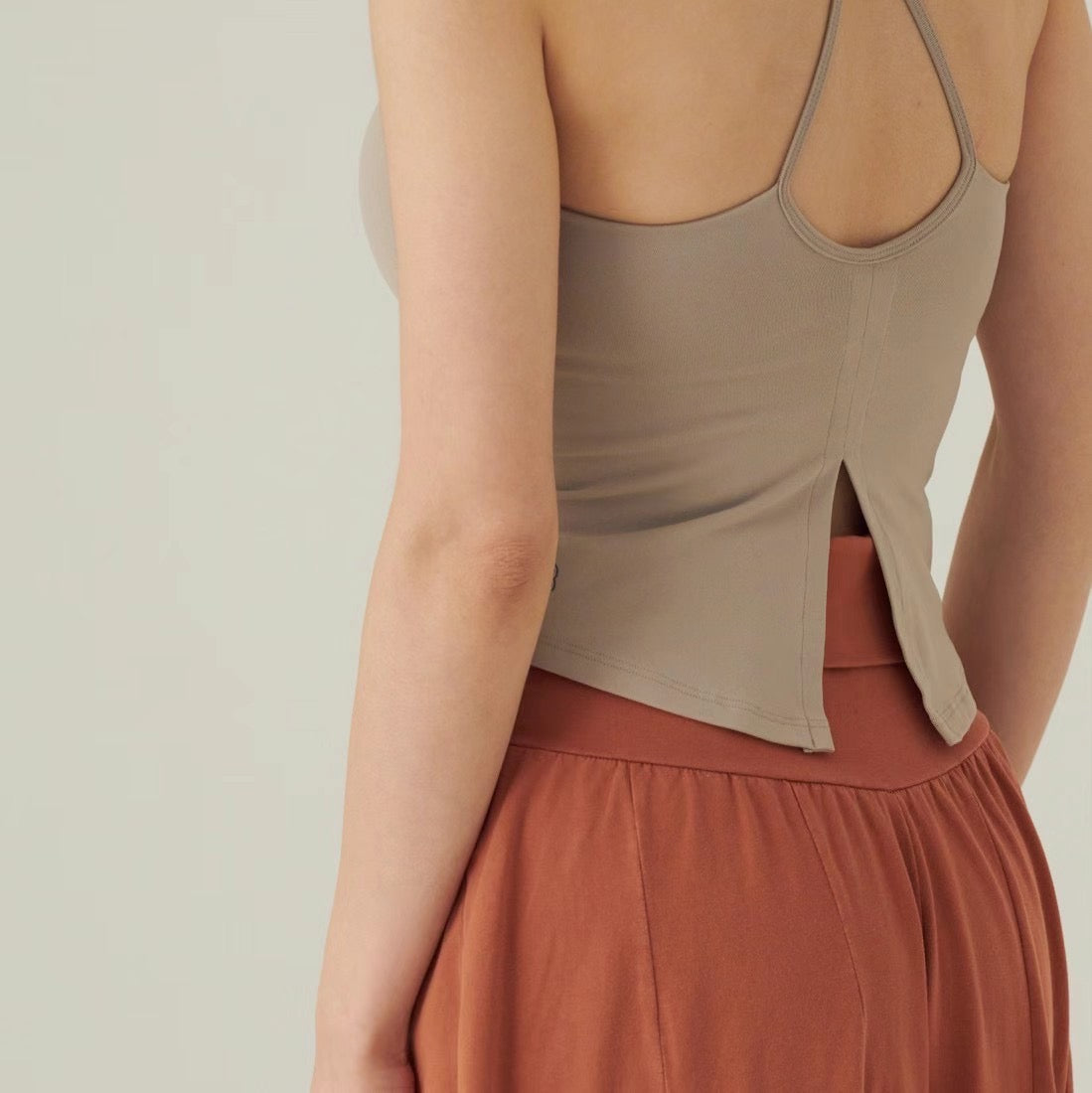 Cross Neck & Slit Sports Bra