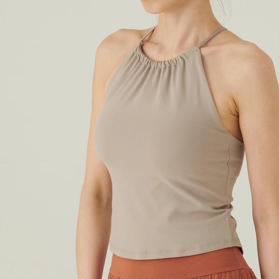 Cross Neck & Slit Sports Bra