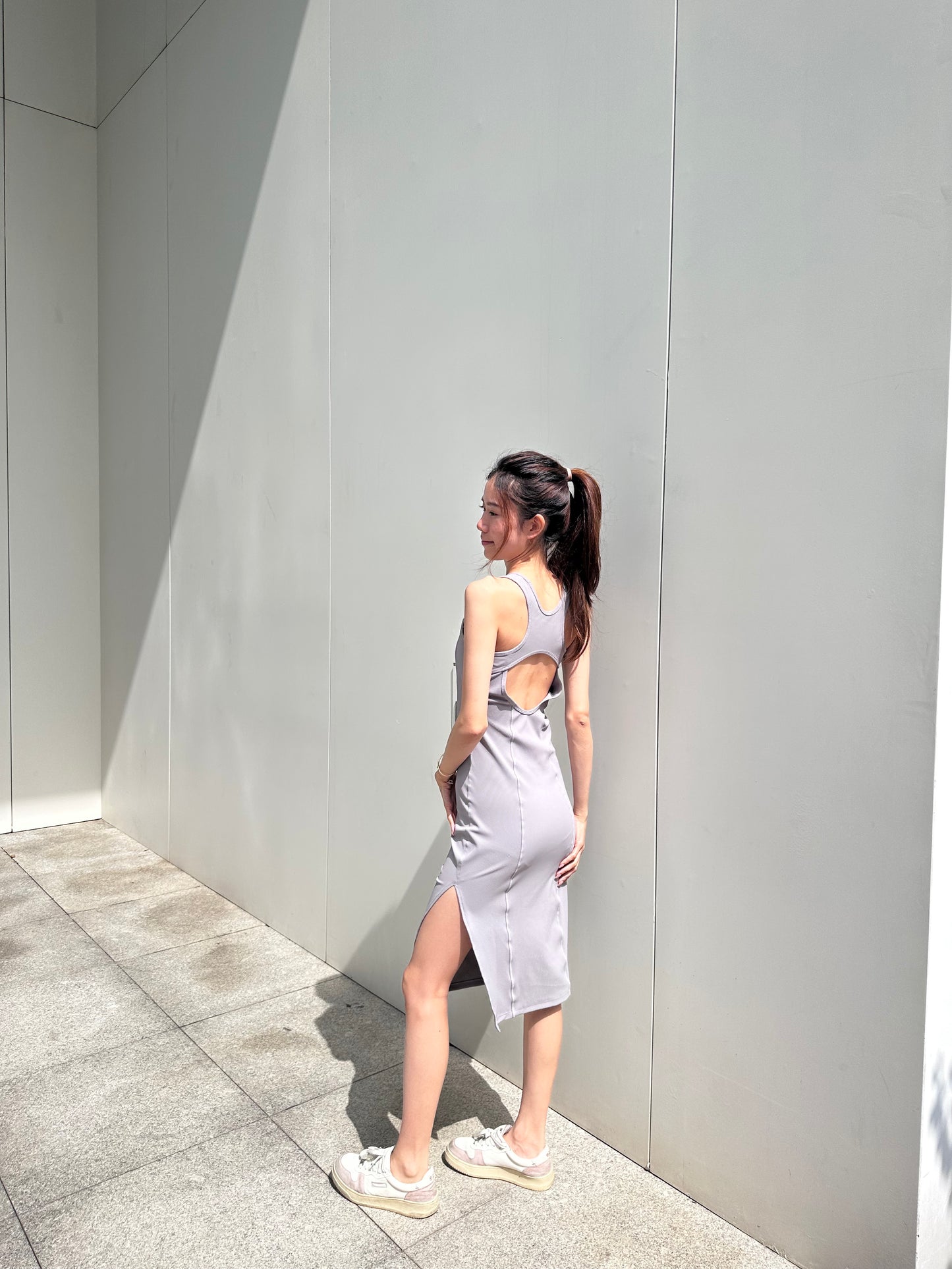 Sporty Chic Slit Maxi Dress