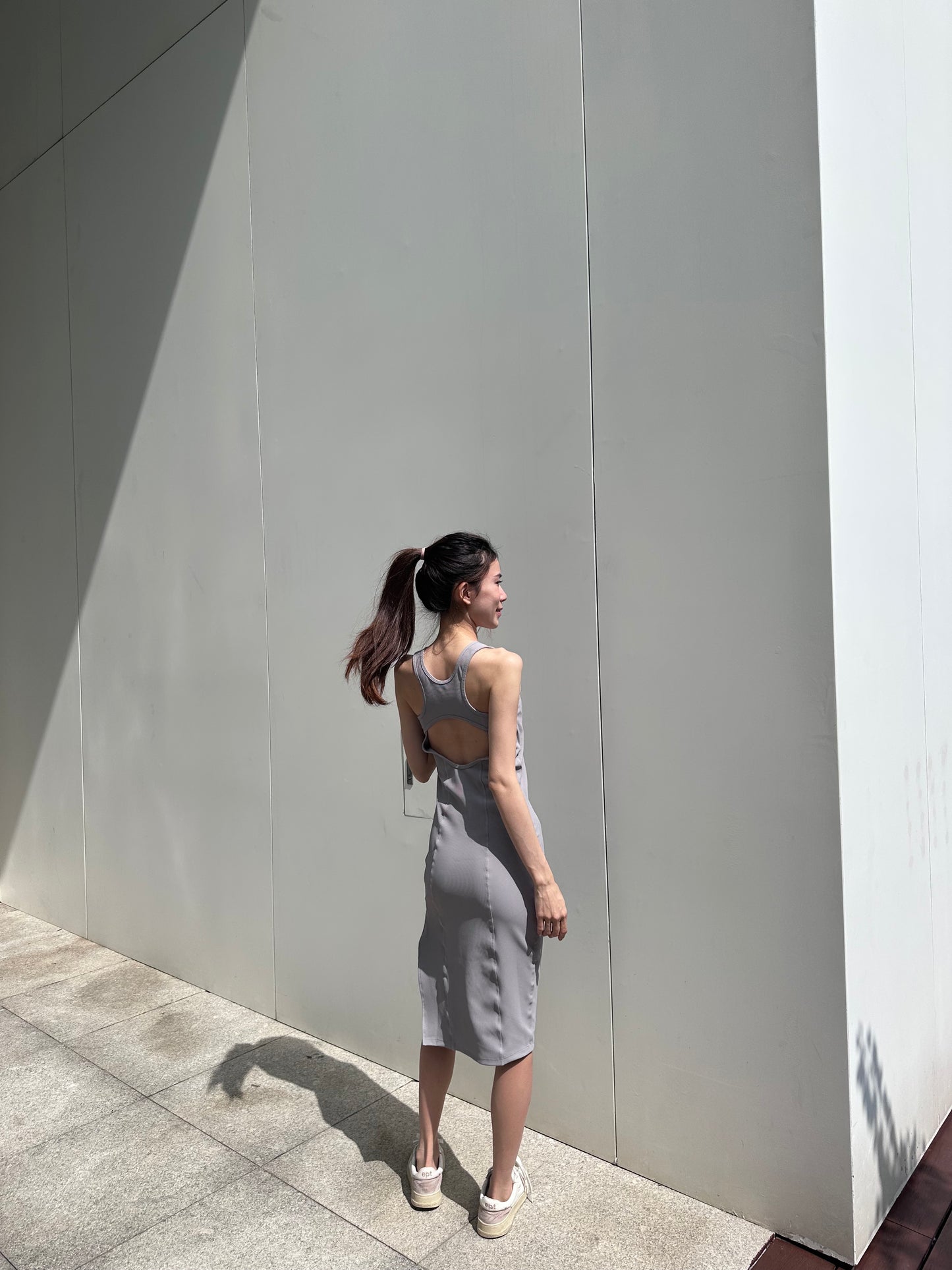 Sporty Chic Slit Maxi Dress