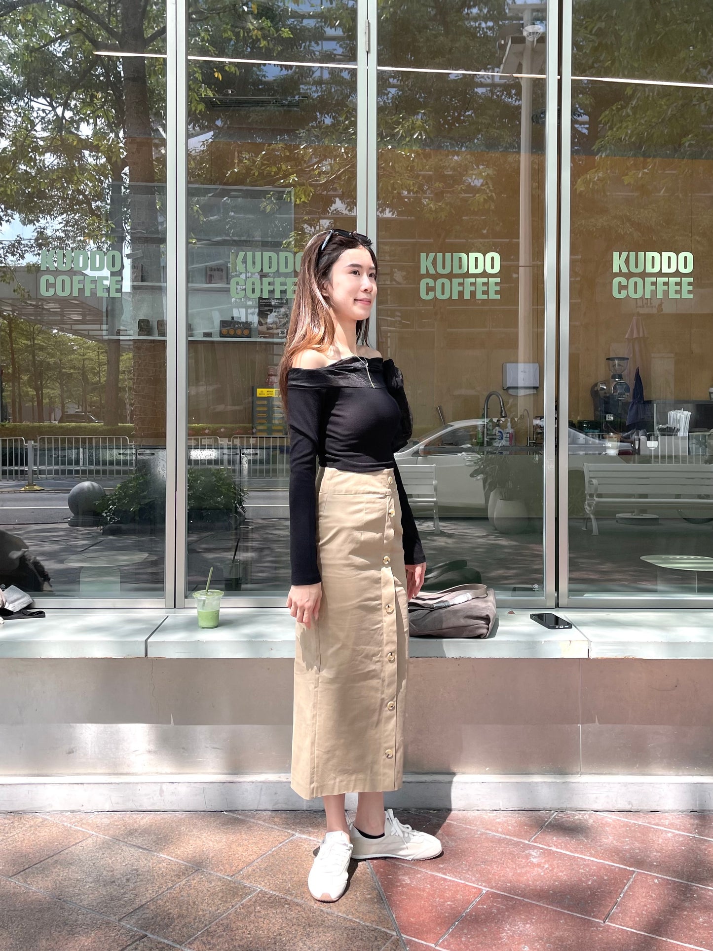 Trench Style Maxi Skirt