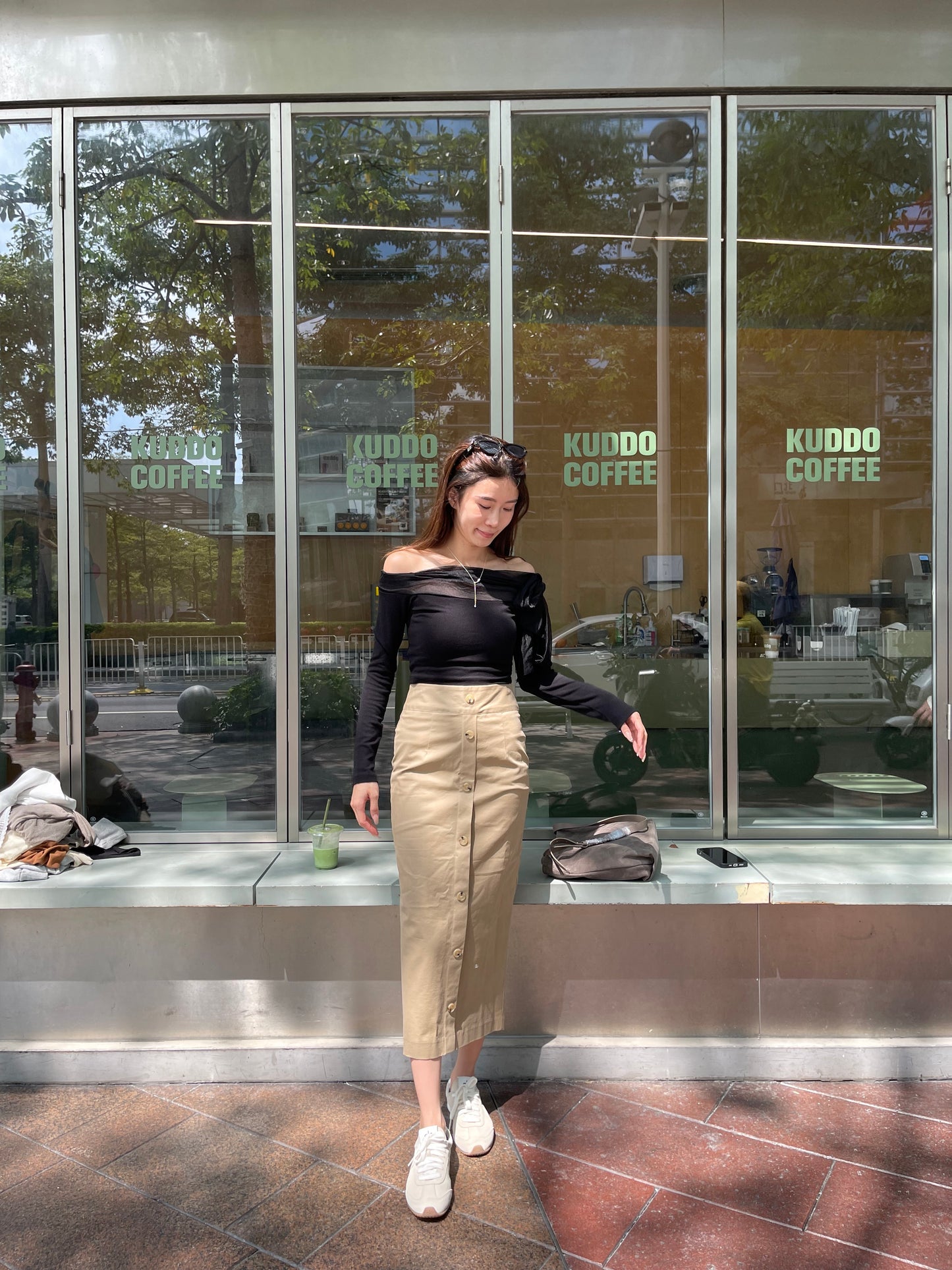 Trench Style Maxi Skirt