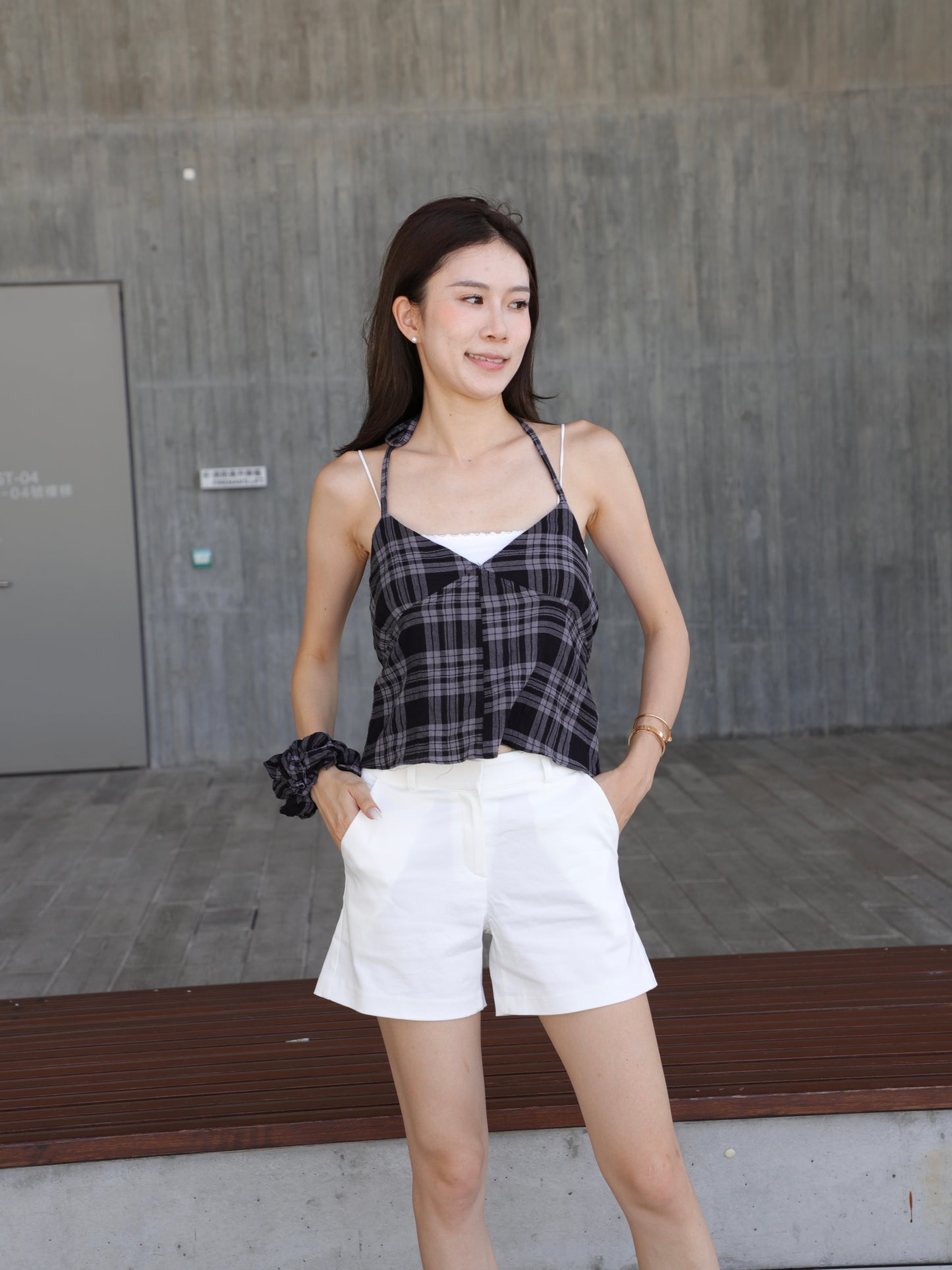 High Waisted White Shorts