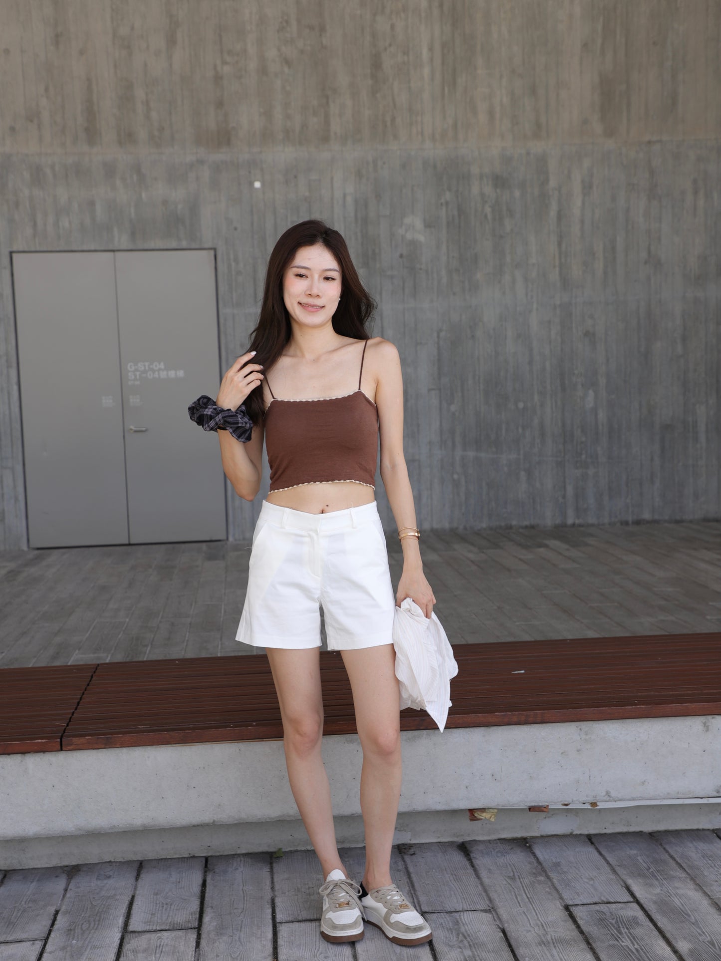 High Waisted White Shorts