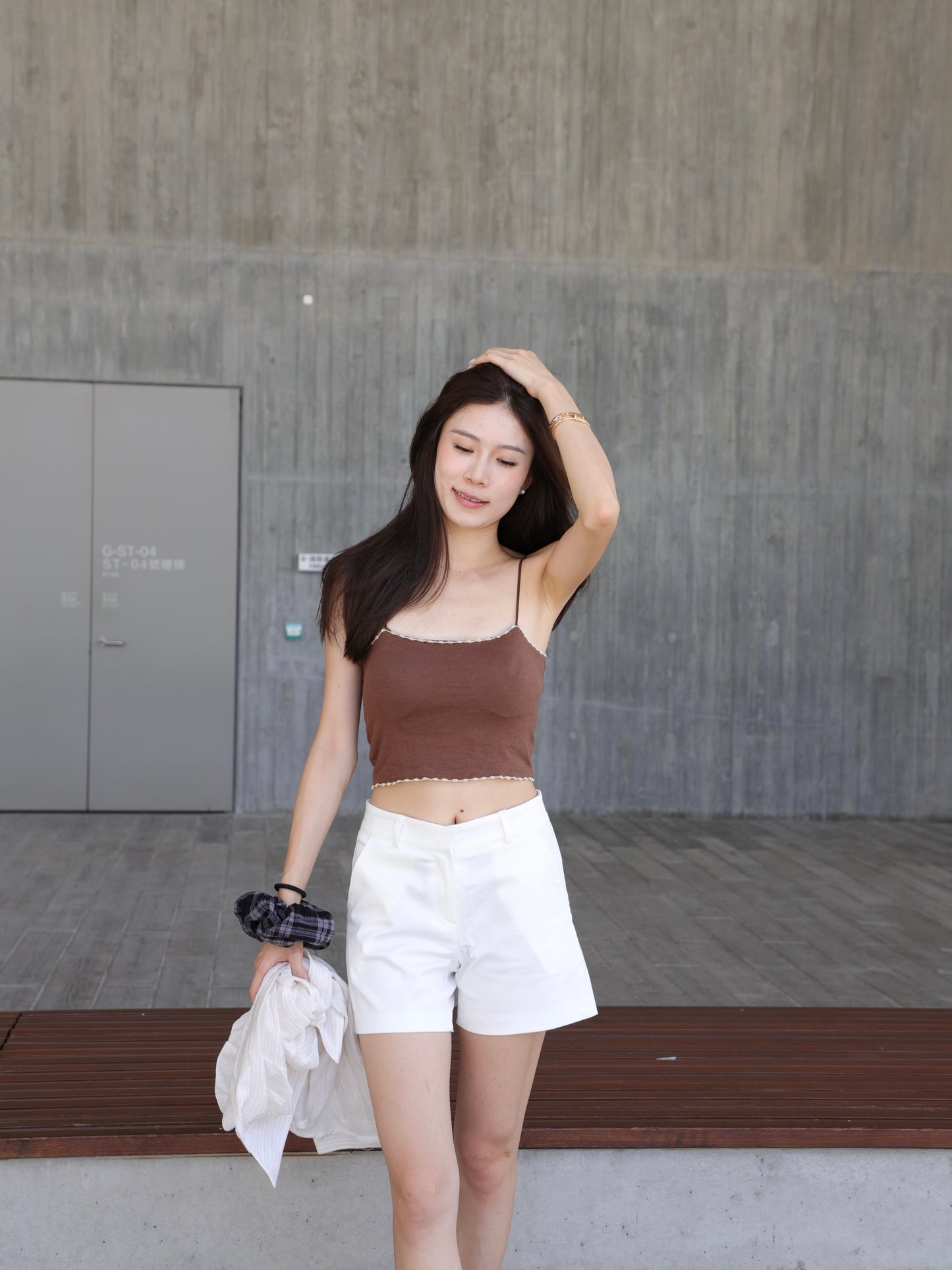 High Waisted White Shorts