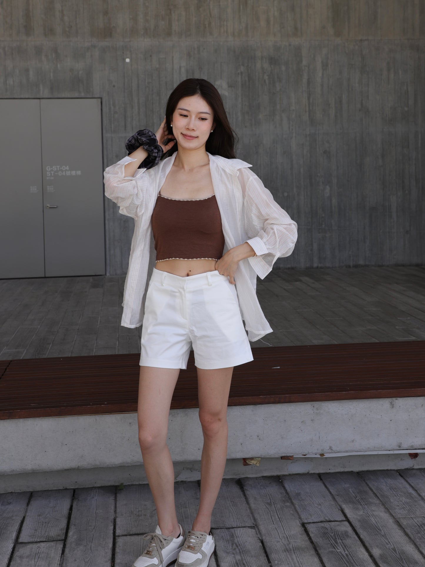 High Waisted White Shorts